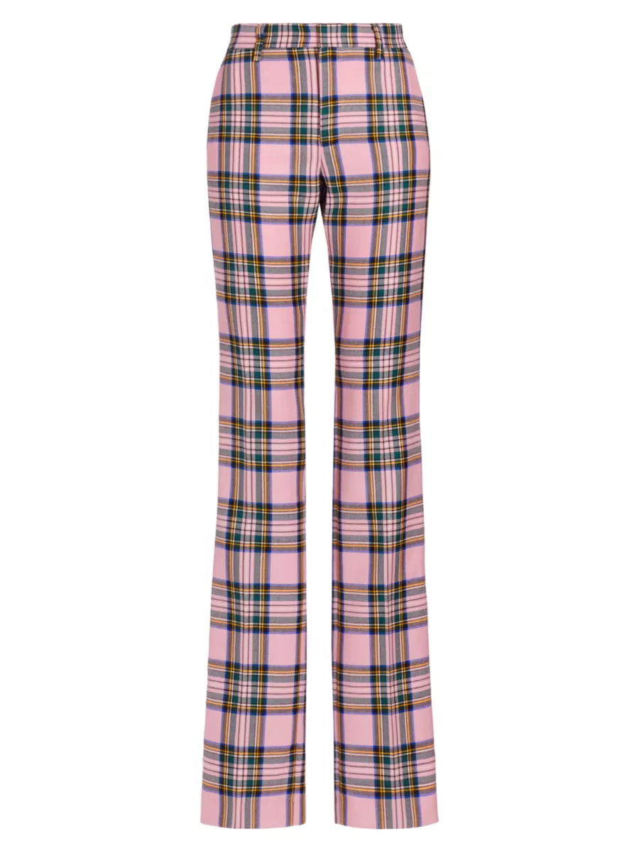 Shop Area Plaid Wool Back-Slit Straight-Leg Pants | Saks Shop Area Plaid Wool Back-Slit Straight-Leg Pants | Saks