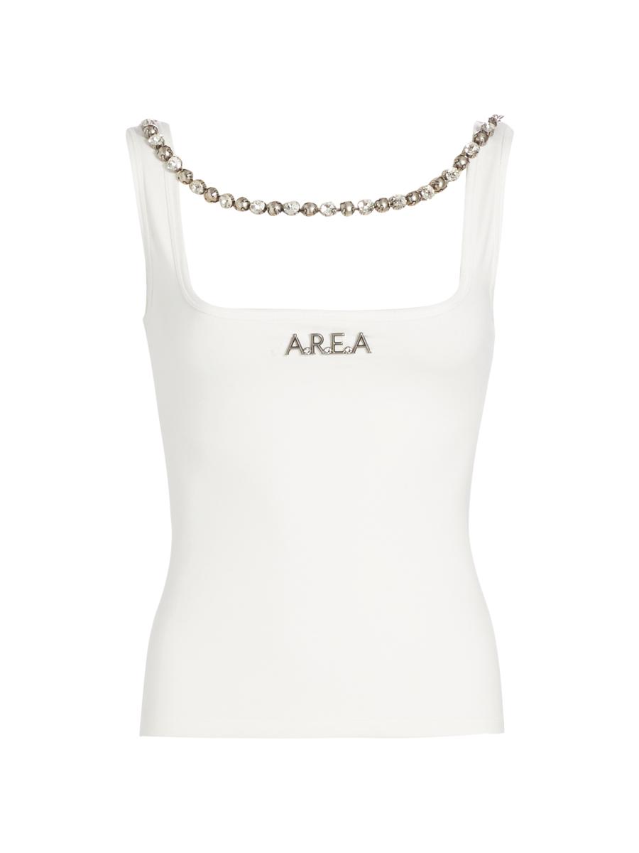 最も完璧な Area Embellished Fifth Saks | Top Tank Stretch-Cotton Logo トップス