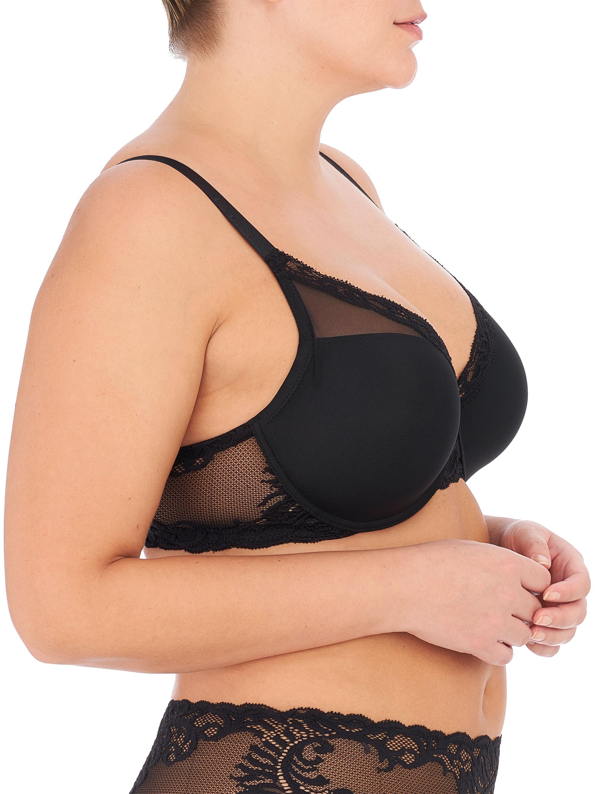 Natori Women's Feathers Full Figure Plunge T-Shirt Bra - Black | Thumbnail 2