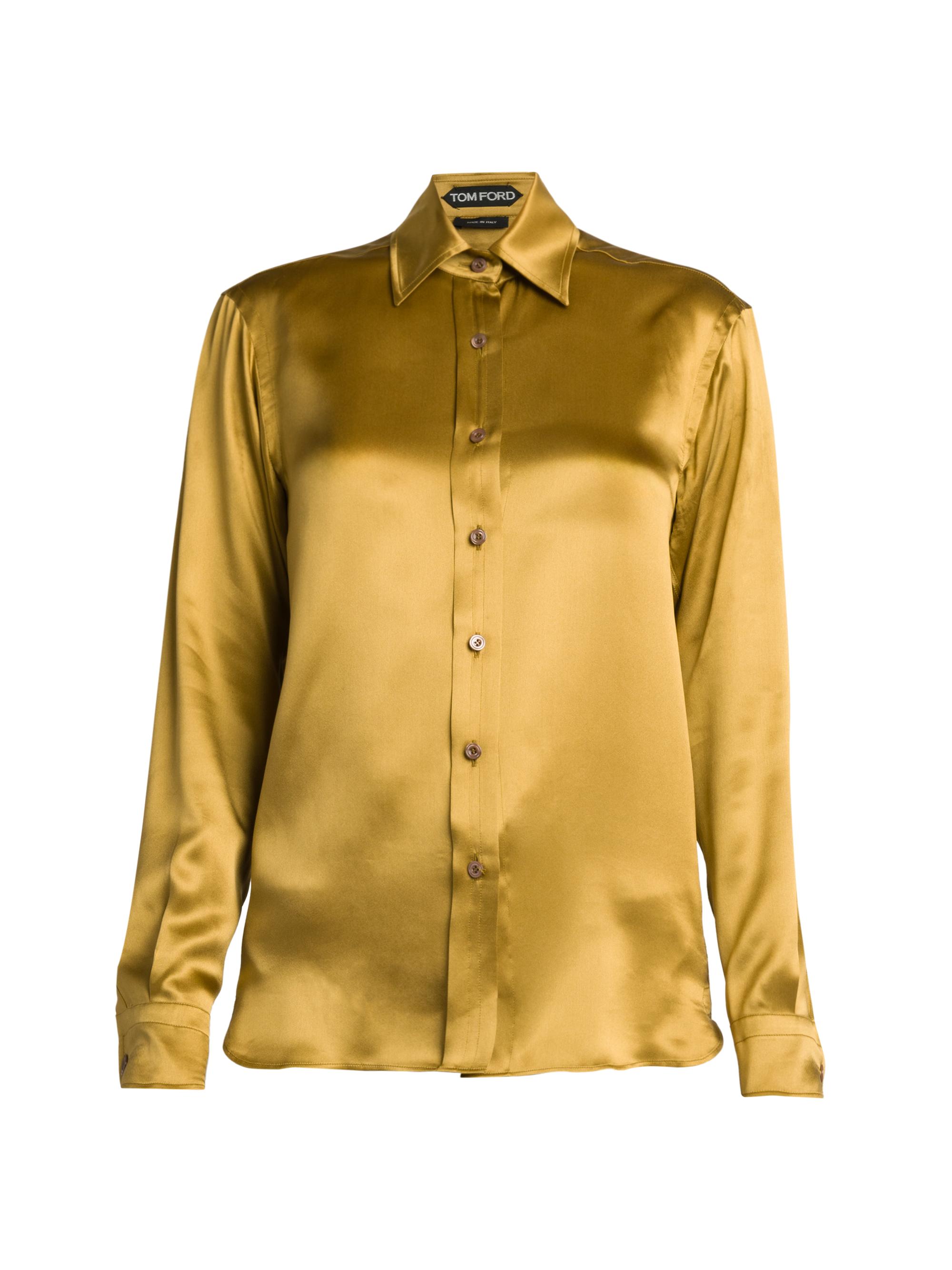TOM FORD Women's Silk Button-Front Shirt - Gold