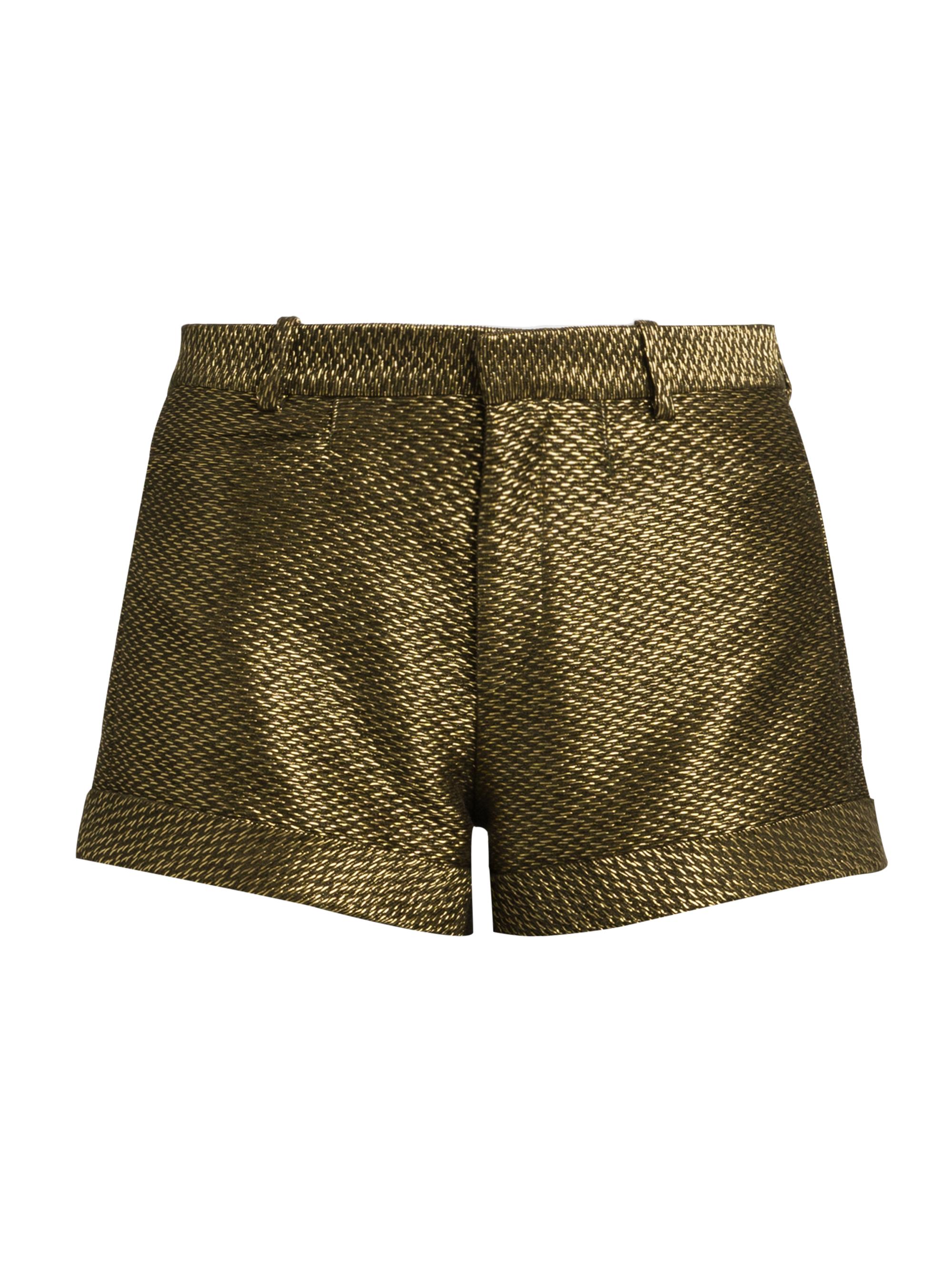 TOM FORD Women's Metallic Silk-Blend Boucle Shorts - Olive Multi