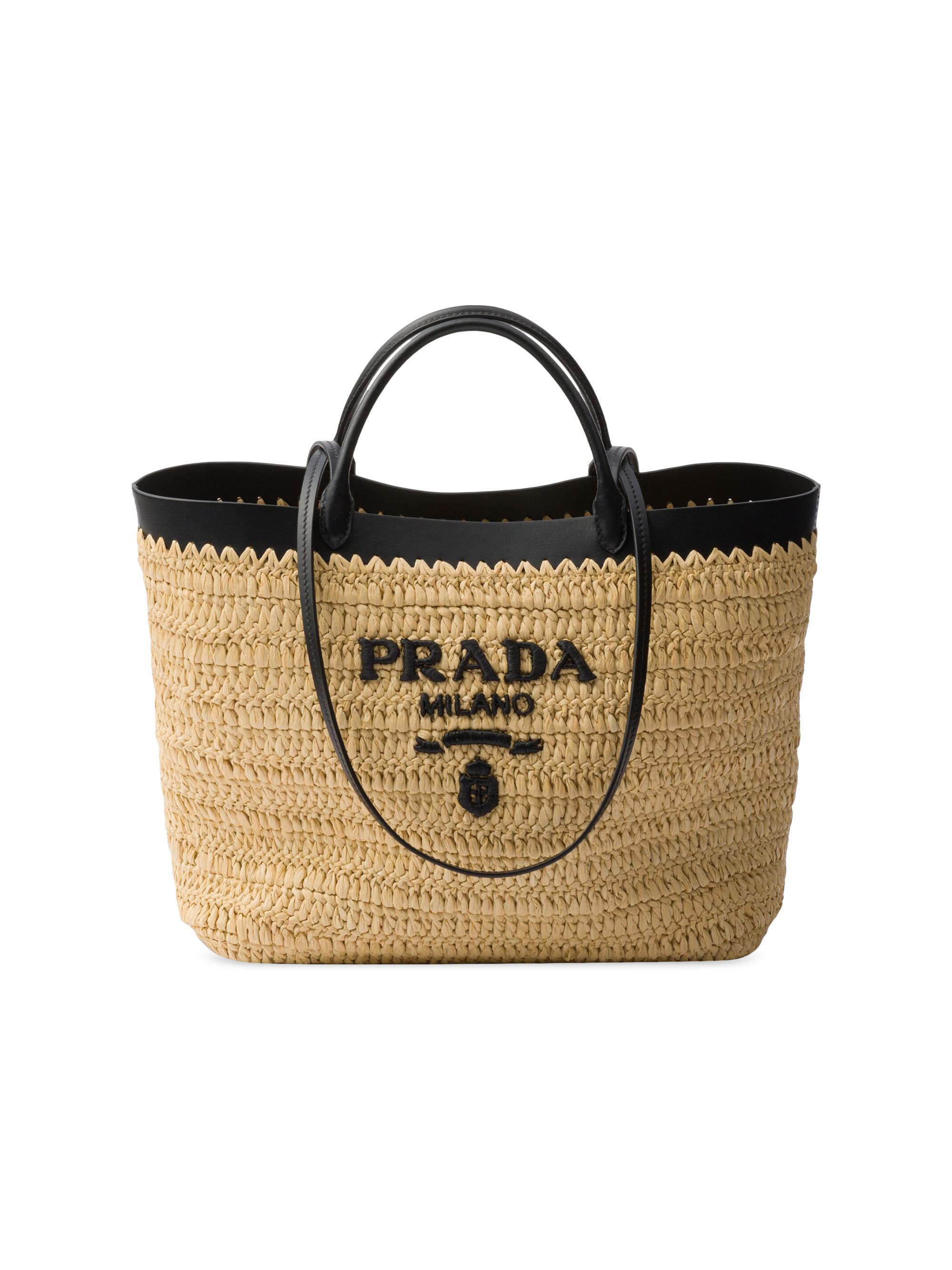 Prada Medium Crochet and Leather Tote Bag | Saks Fifth Avenue