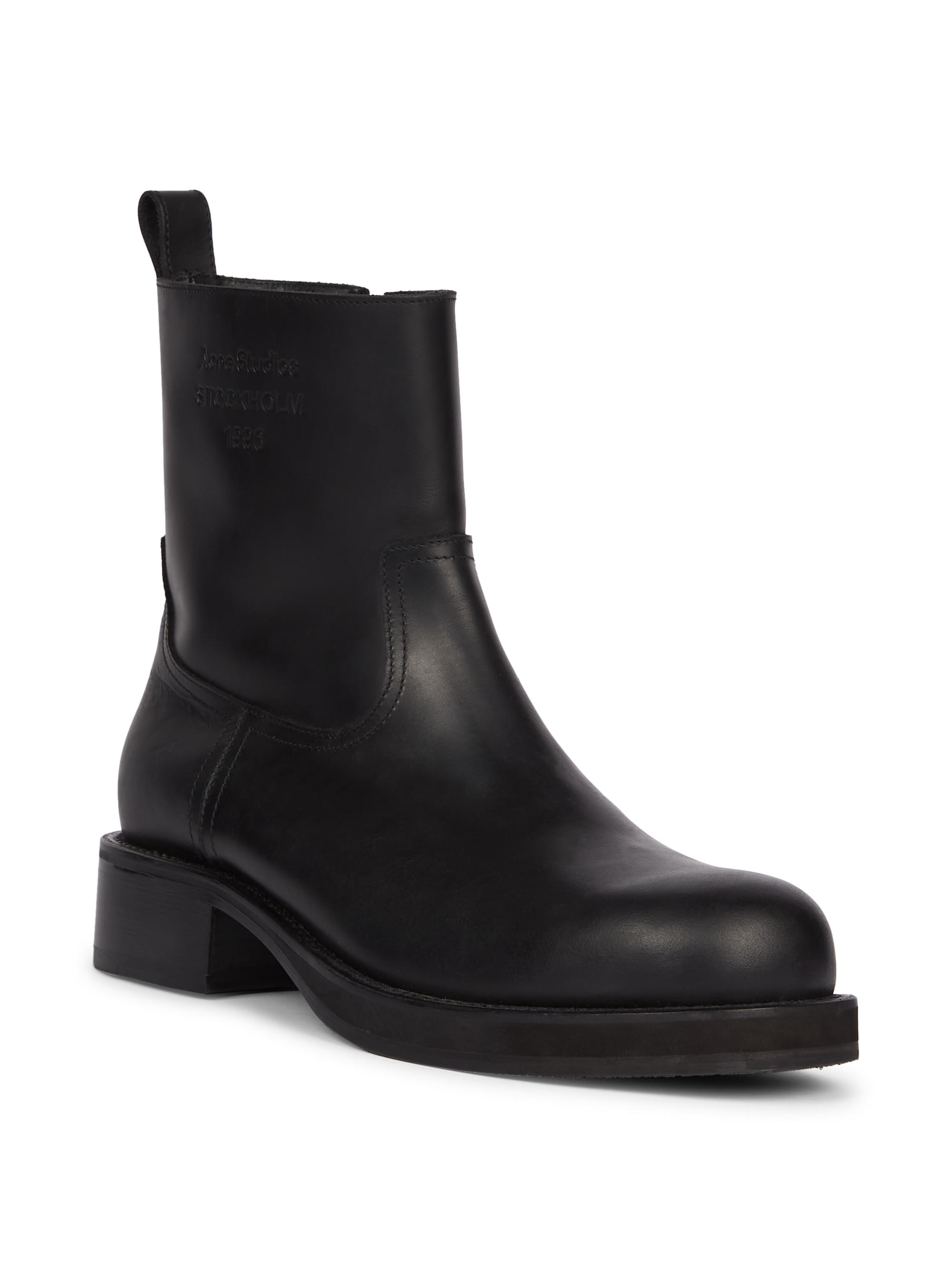 Acne Studios Besare Waxed Leather Boots | Saks Fifth Avenue