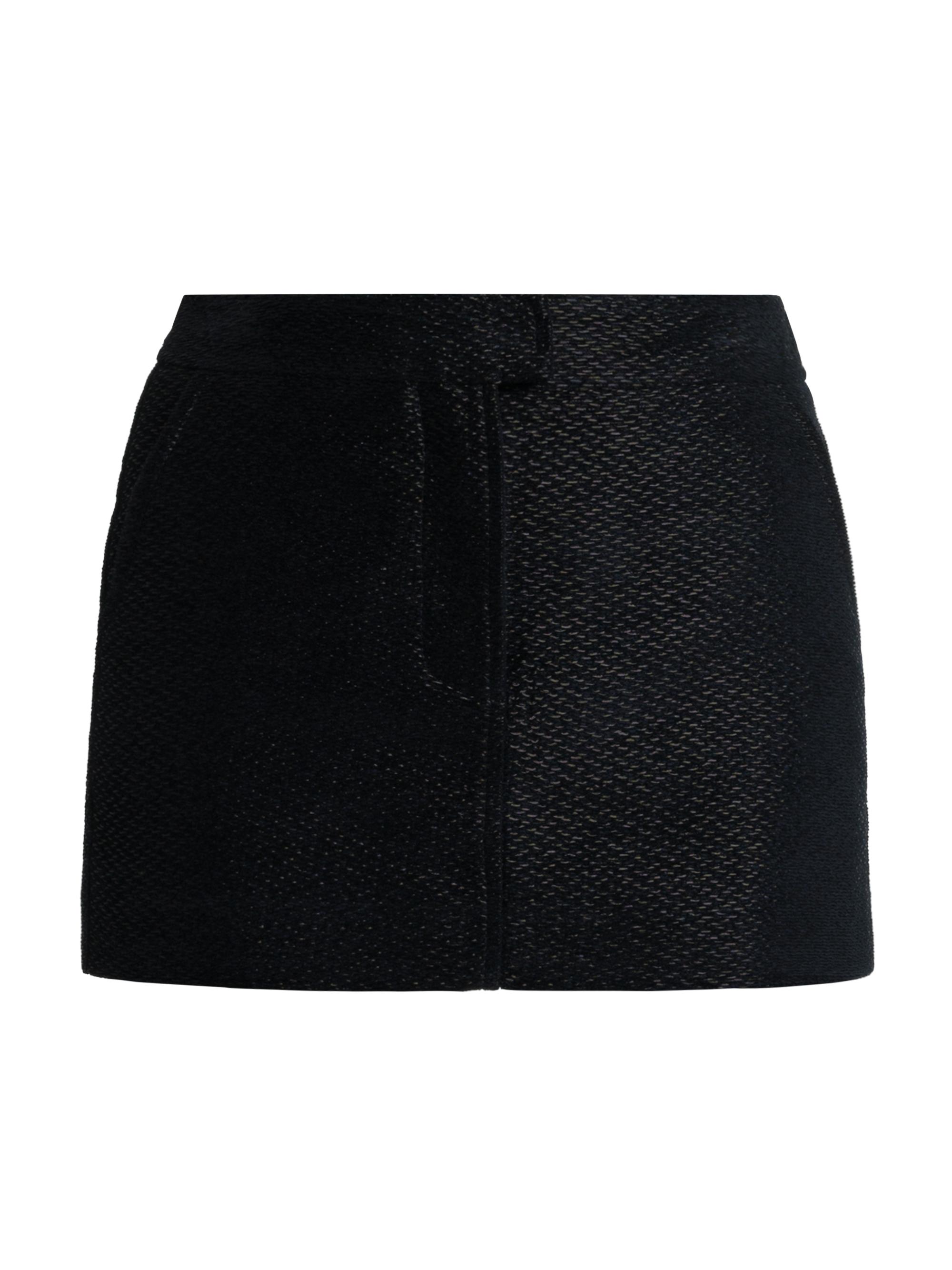 TOM FORD Women's Metallic Silk-Blend Boucle Miniskirt - Black Blue