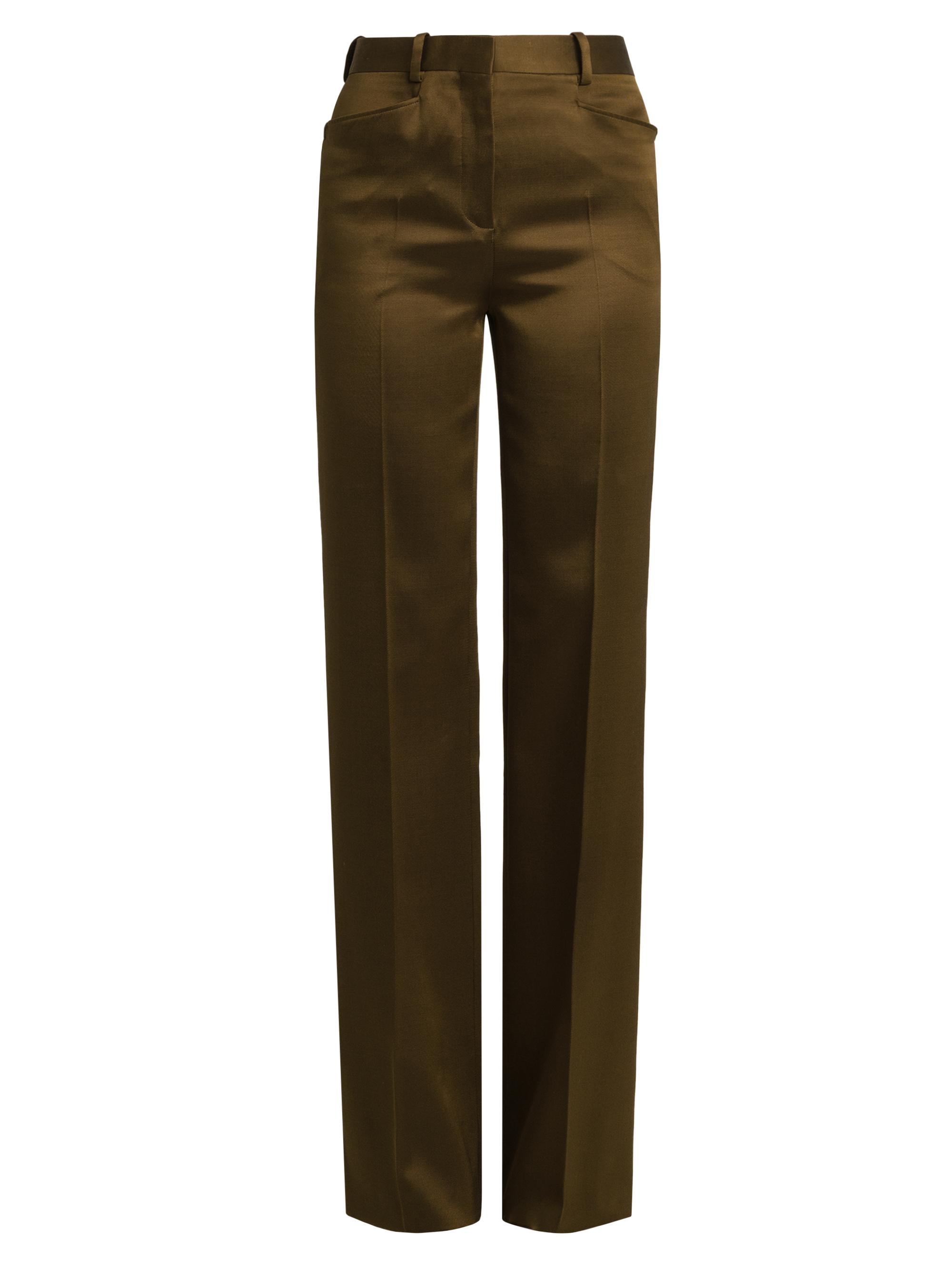 TOM FORD Women's Silk-Wool Twill Boot Cut Pants - Bronze Olive