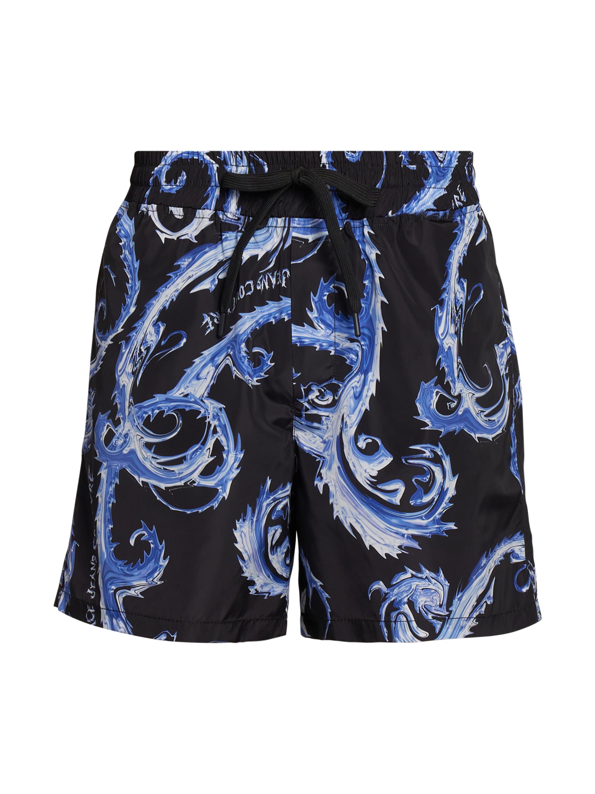 Versace Jeans Couture Men's Baroque Drawstring Swim Shorts - Nero Royal
