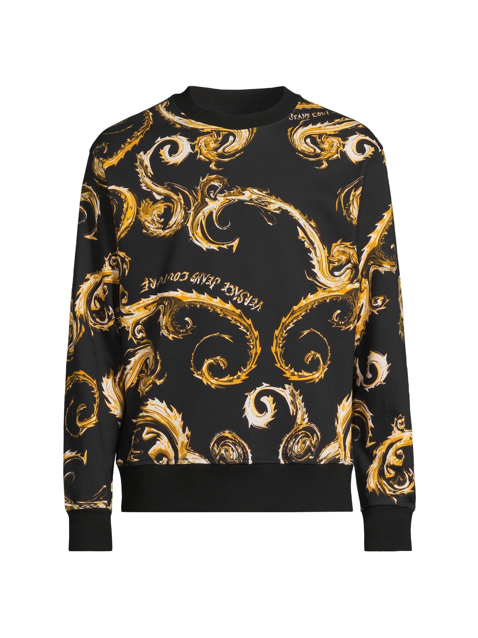 Versace Jeans Couture Men's Baroque Cotton Sweatshirt - Black Gold