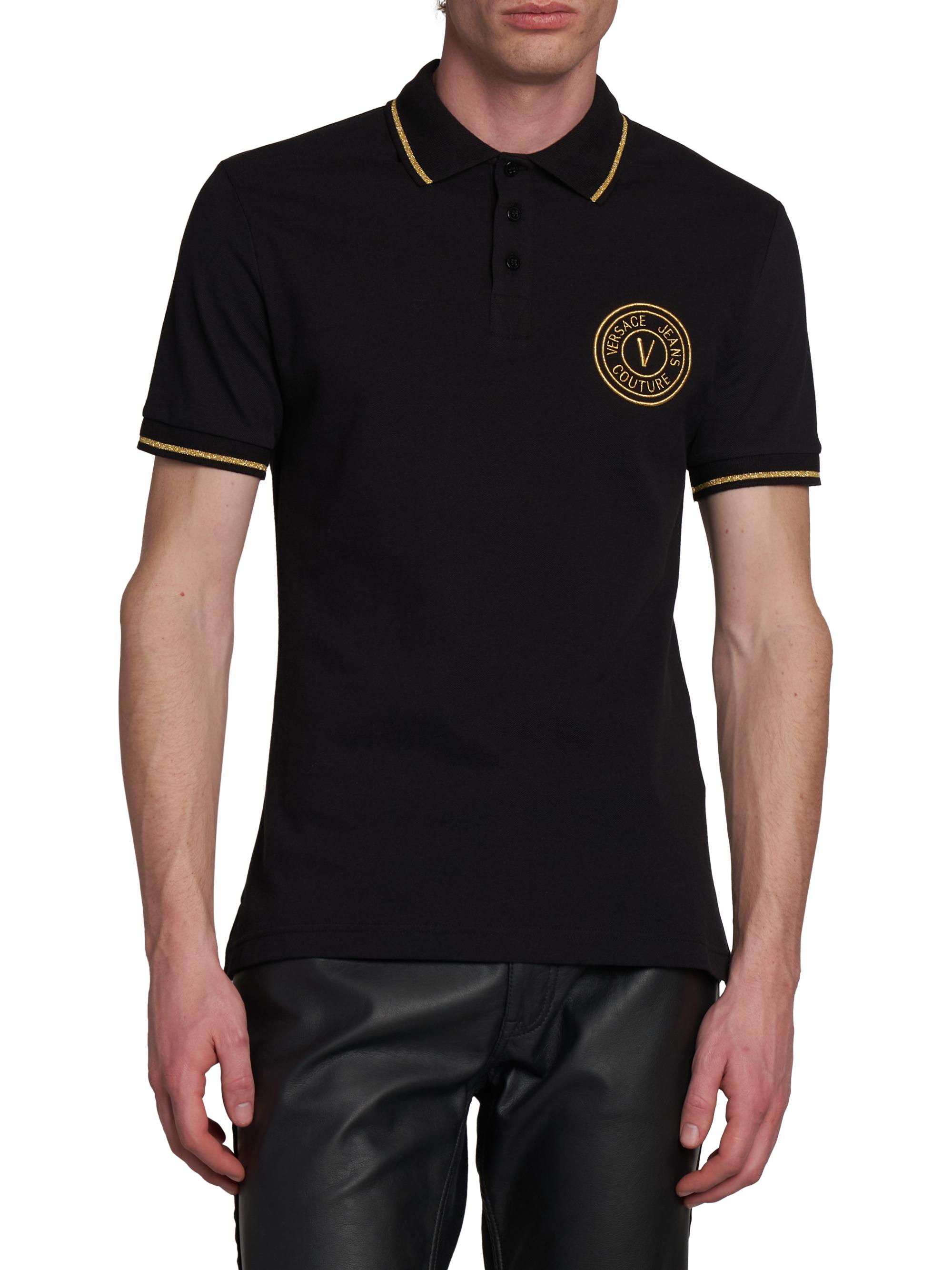 Versace Jeans Couture Logo Cotton Polo Shirt | Saks Fifth Avenue