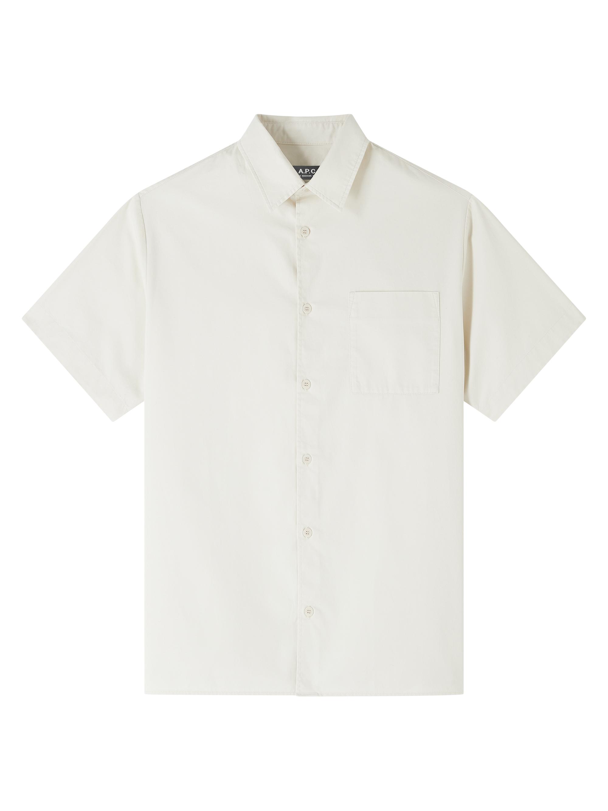 A.P.C. Men's Cotton Button-Front Shirt - Chalk