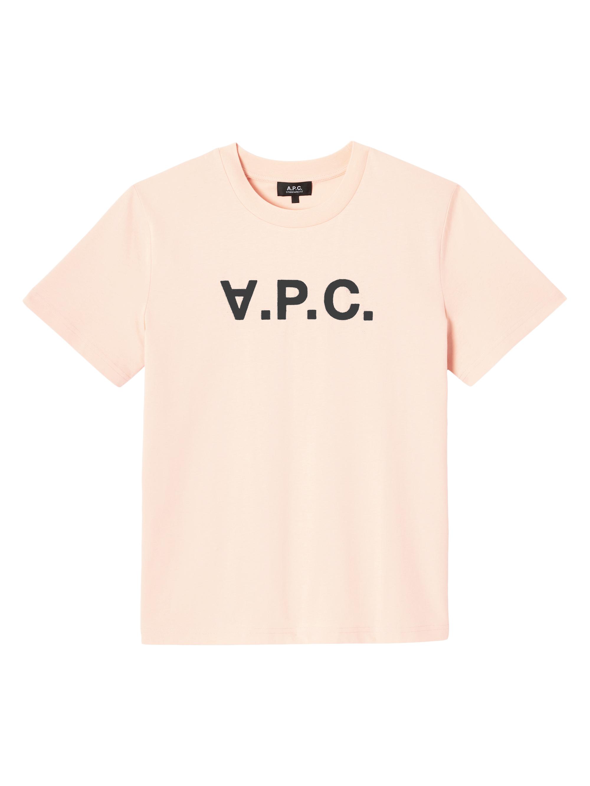 A.P.C. Men's Logo Cotton T-Shirt - Peach And White