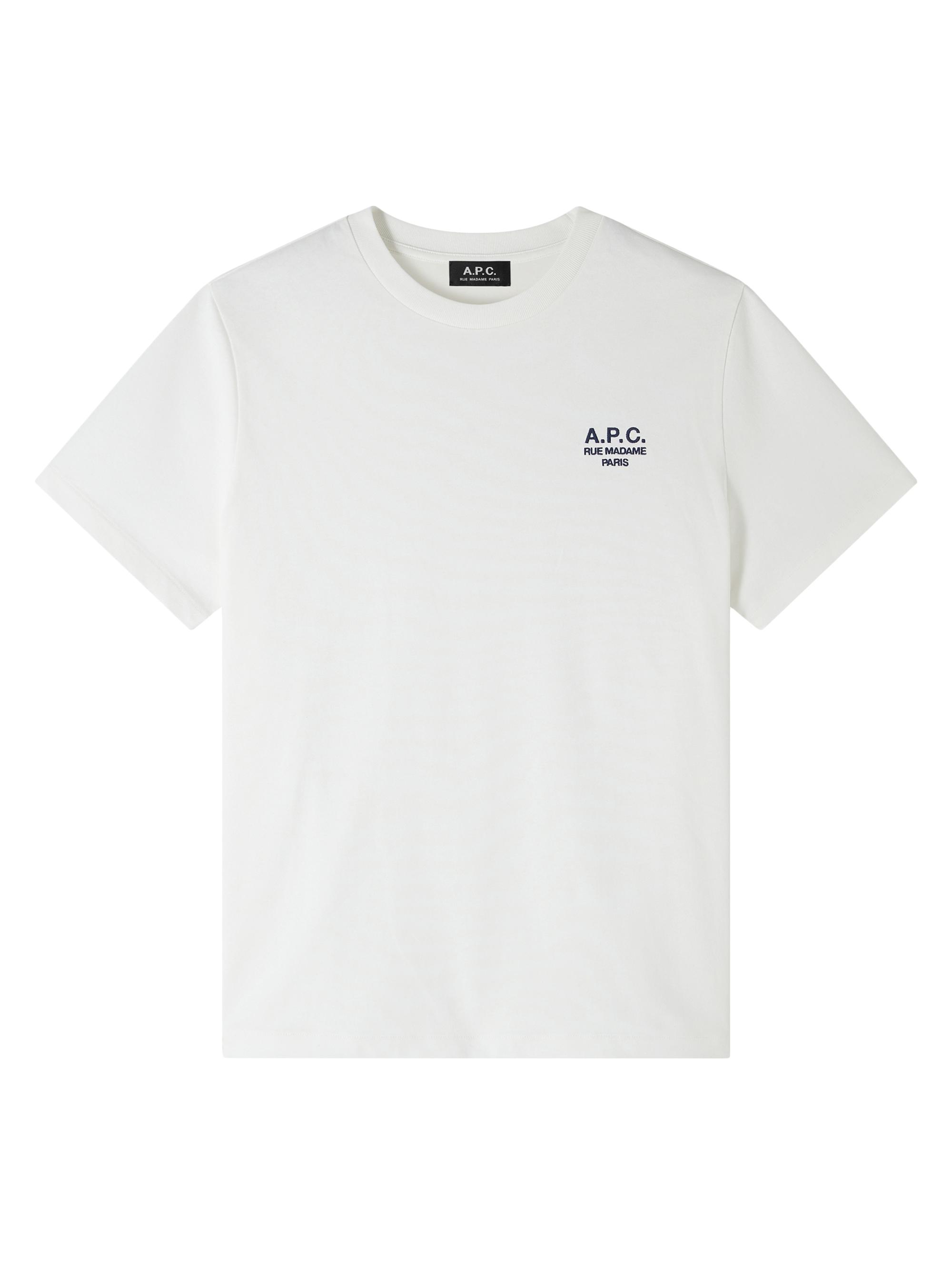 A.P.C. Men's Rue Madame Logo Cotton T-Shirt - White And Dark Navy