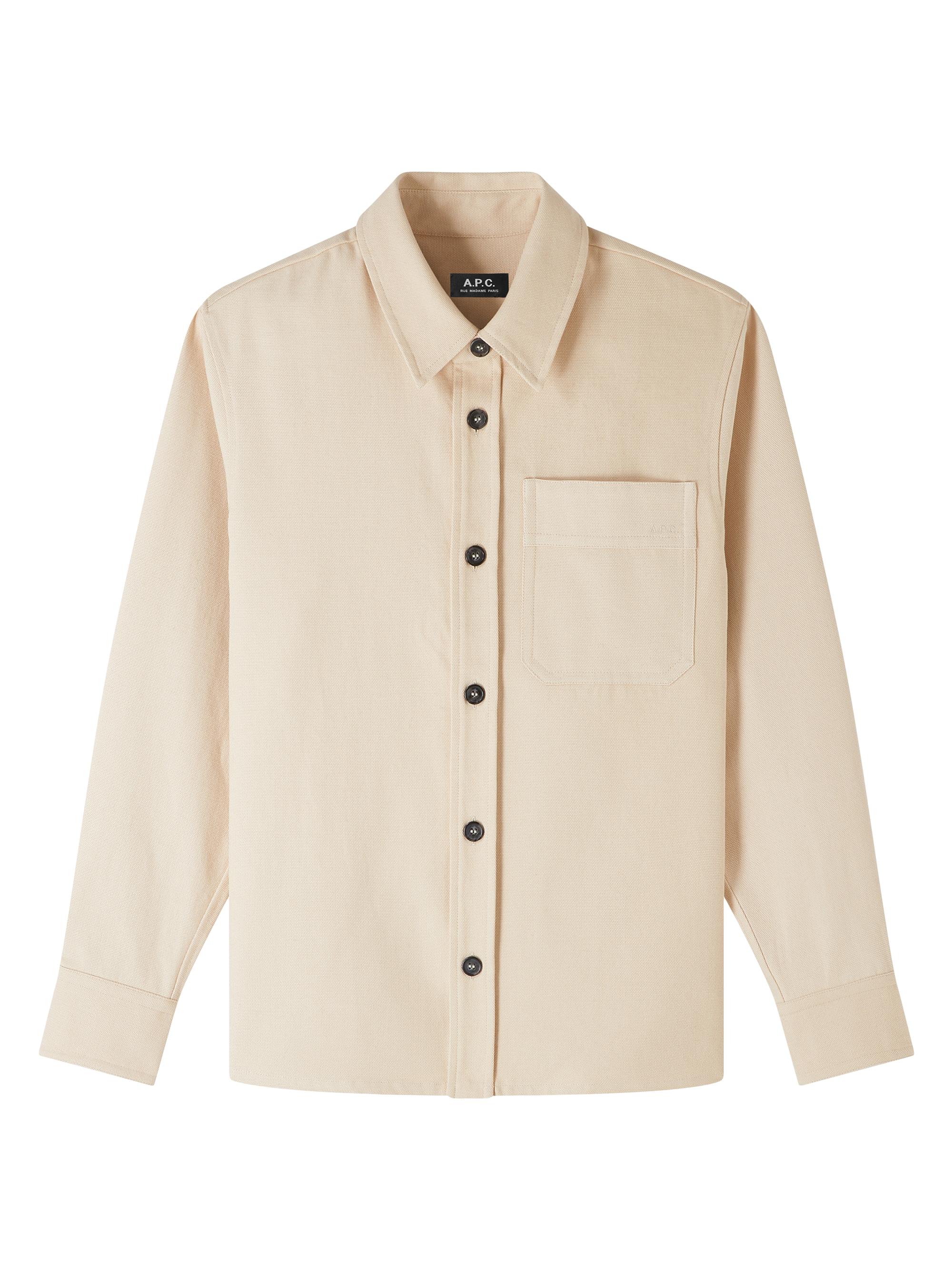 A.P.C. Men's Cotton Canvas Shirt Jacket - Ecru