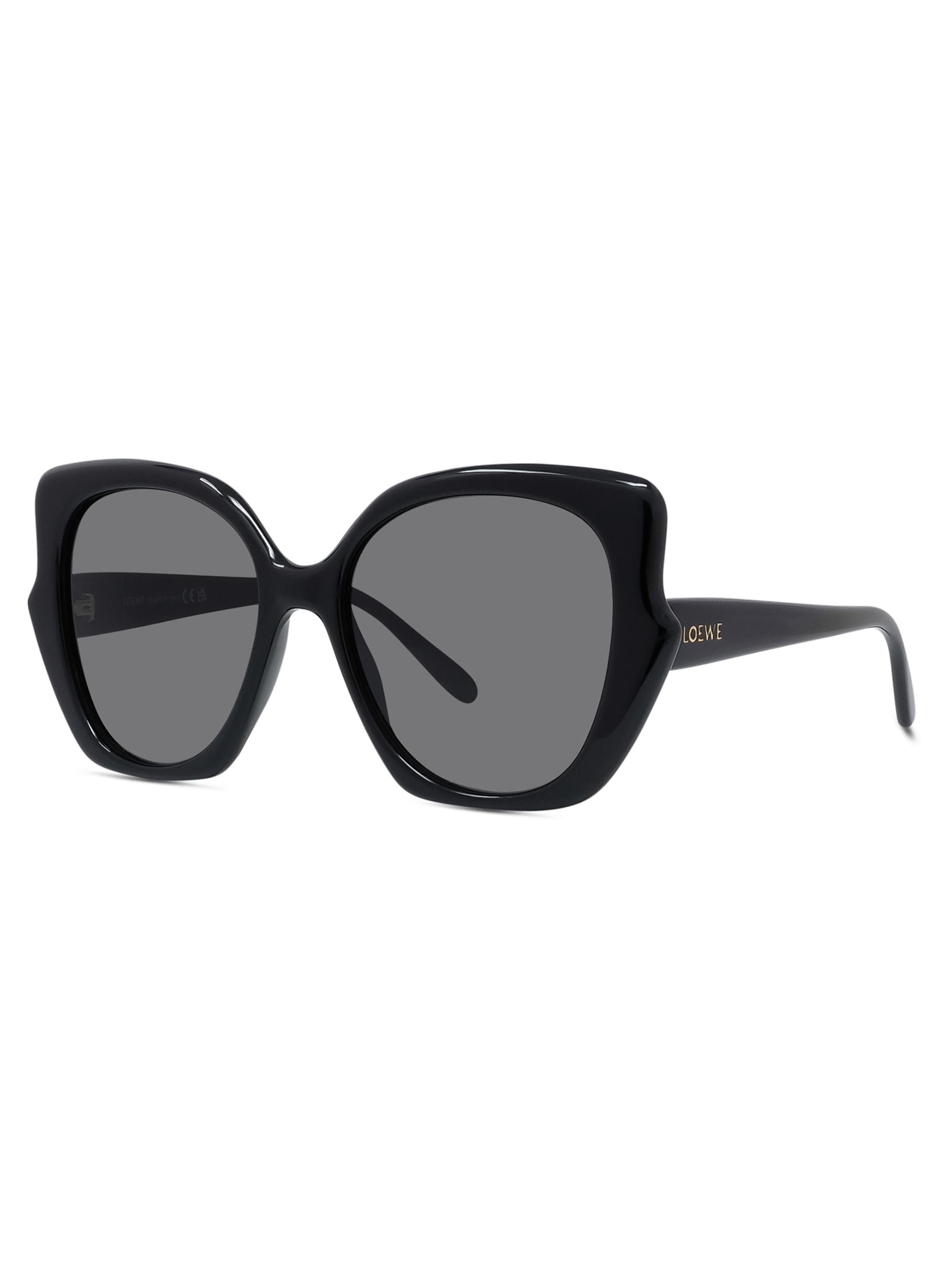 LOEWE Women's Thin Havana 54MM Geometric Sunglasses - Black Dark Grey