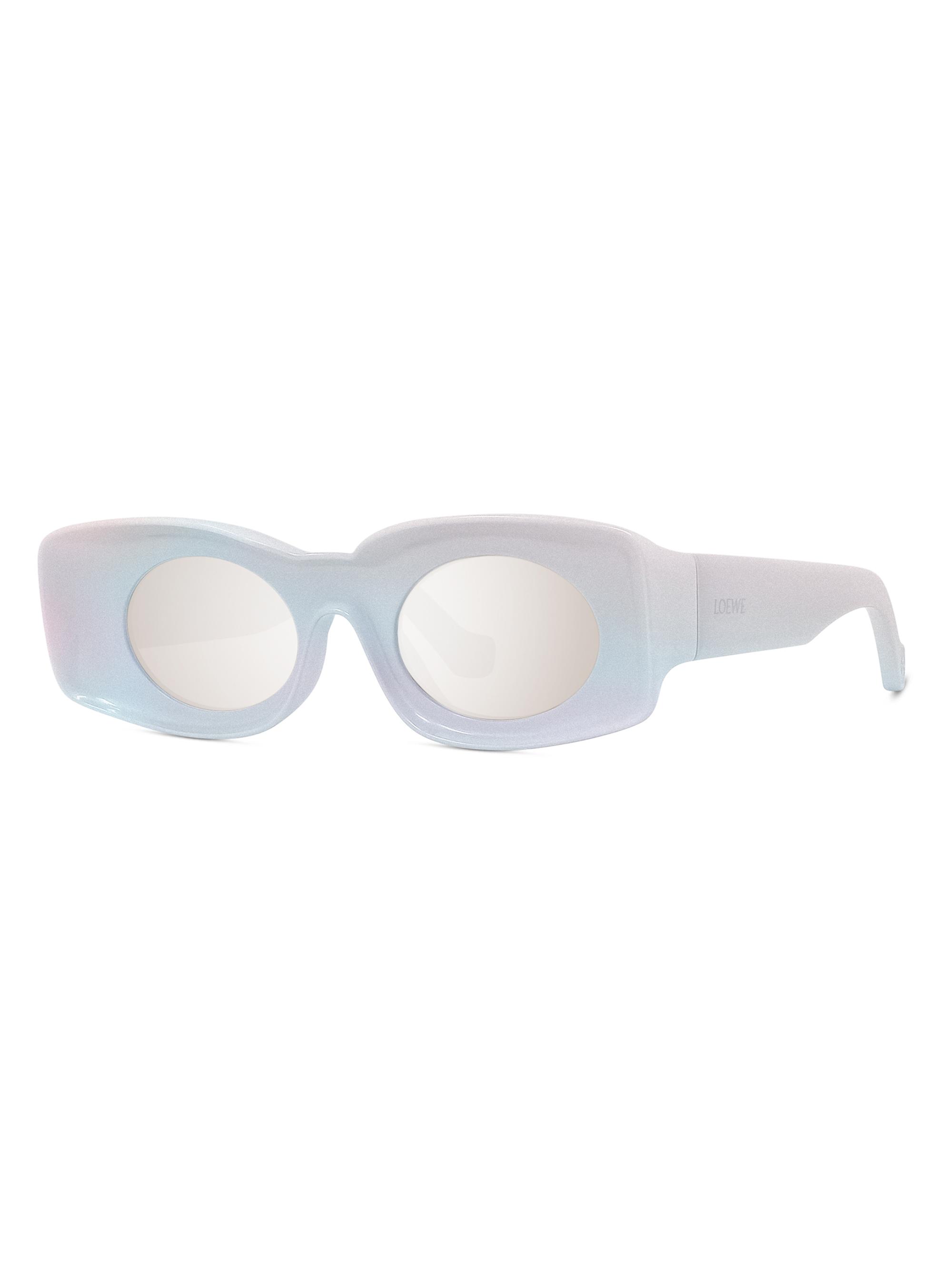 LOEWE Women's  x Paula's Ibiza 49MM Oval Sunglasses - White Sparkle Grey Mirror