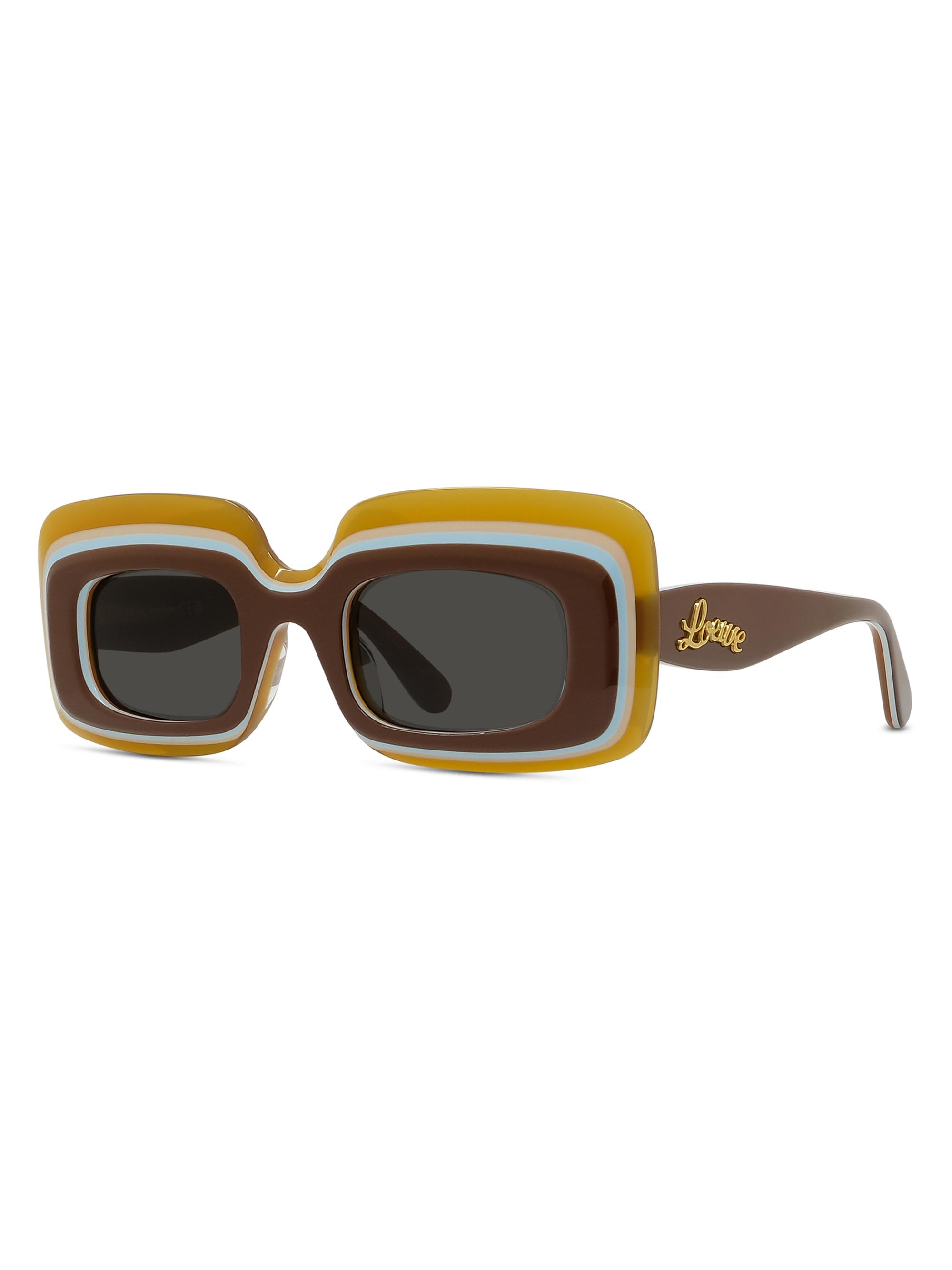LOEWE Women's  x Paula's Ibiza 47MM Rectangular Sunglasses - Brown Multi Dark Grey