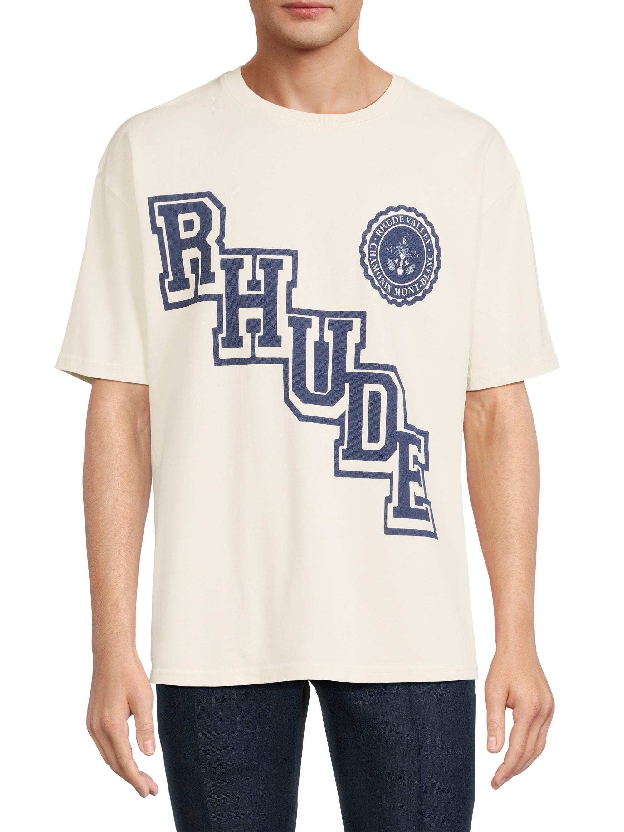 Rhude Collegiate Crest Logo Cotton T-Shirt | Saks Fifth Avenue