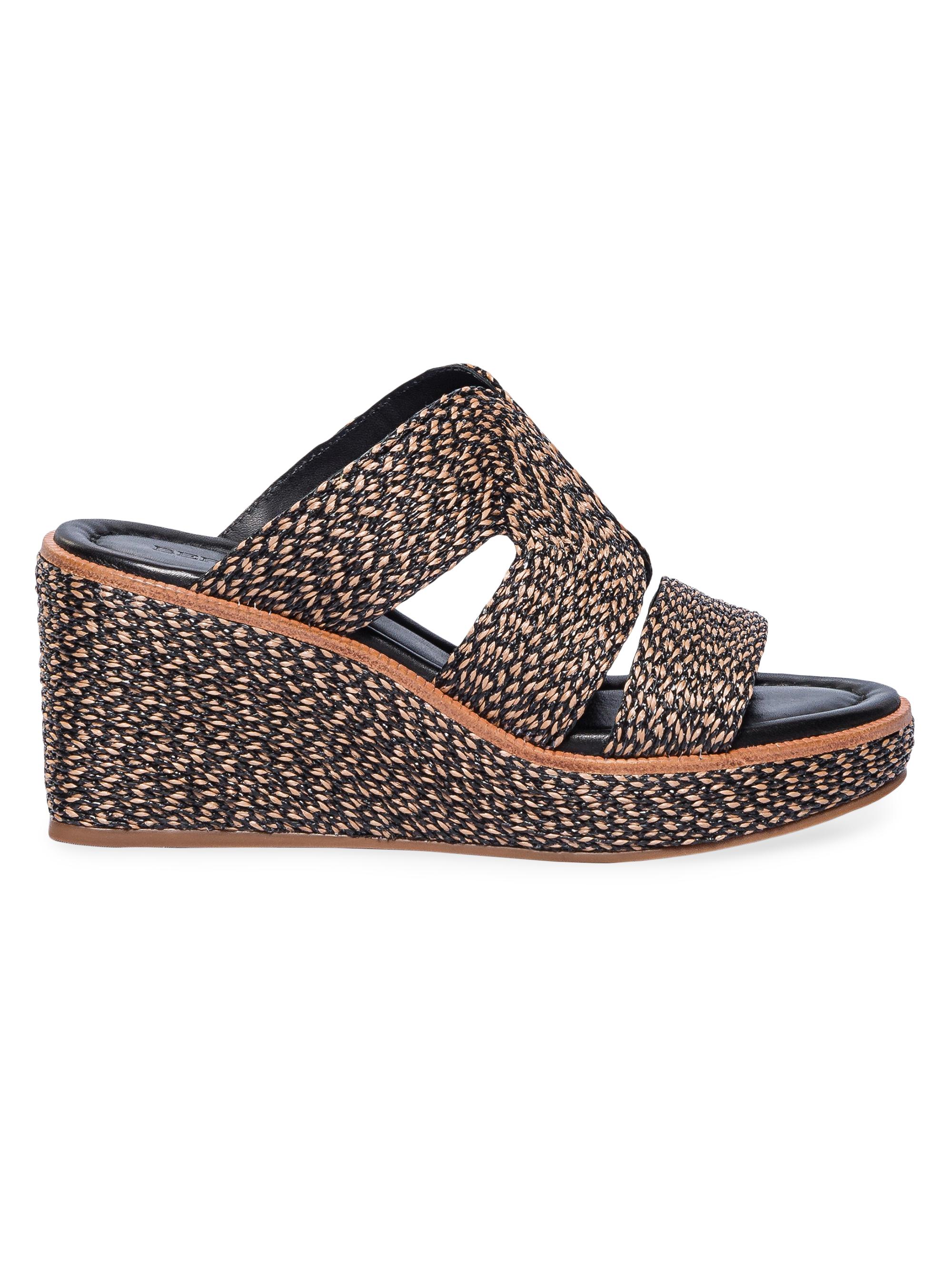 Bernardo Women's Kaian Raffia Wedge Sandals - Black Multi
