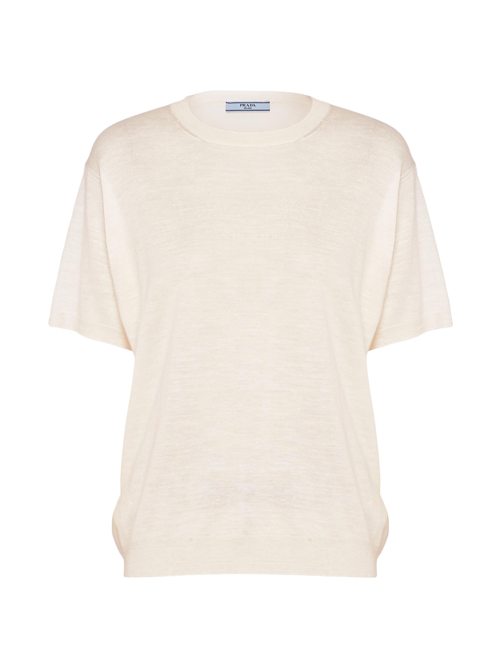 Prada Women's Silk Crew-Neck Sweater - Beige Khaki