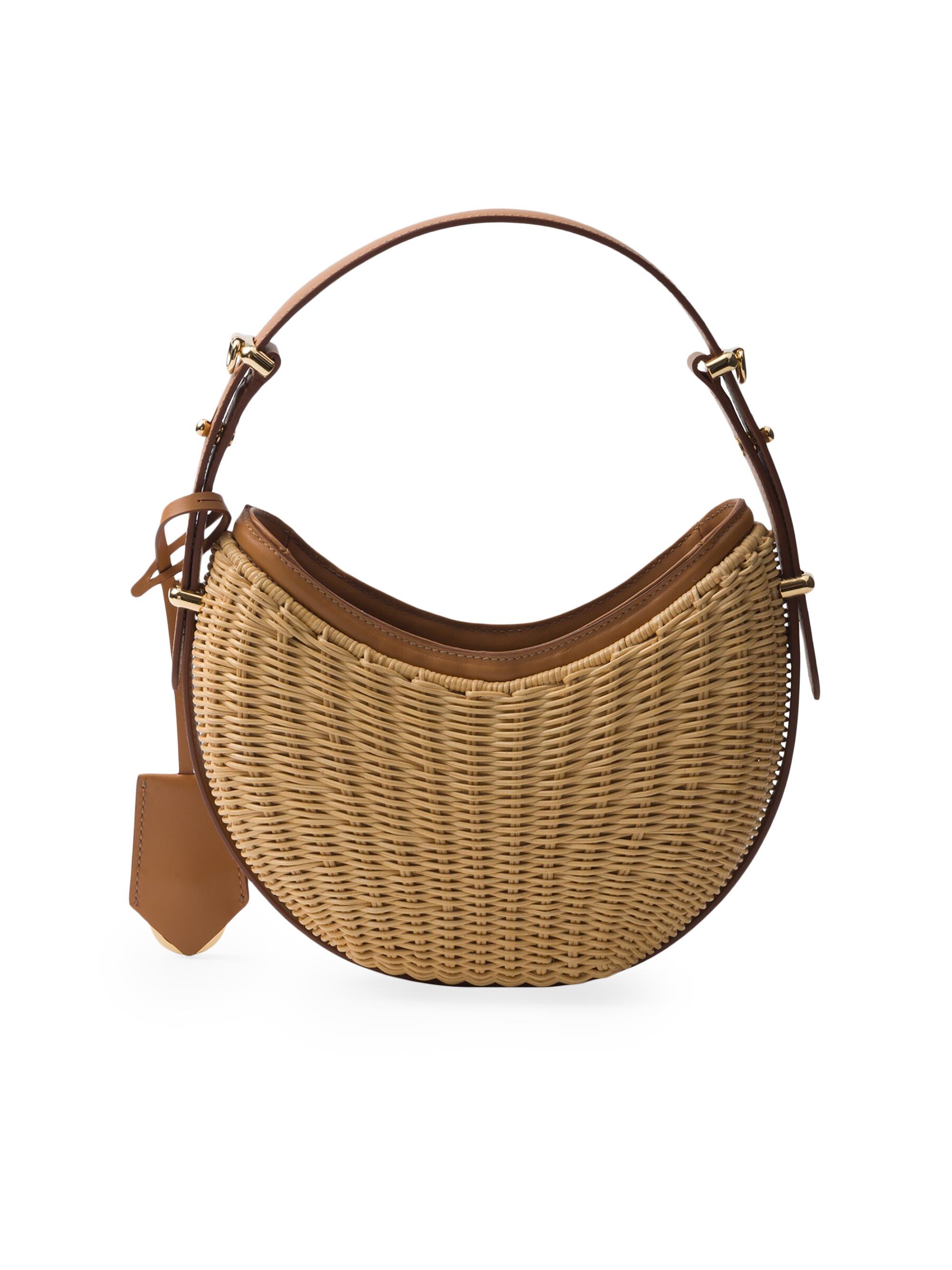 Prada Wicker and Leather Prada Arqué Bag | Saks Fifth Avenue