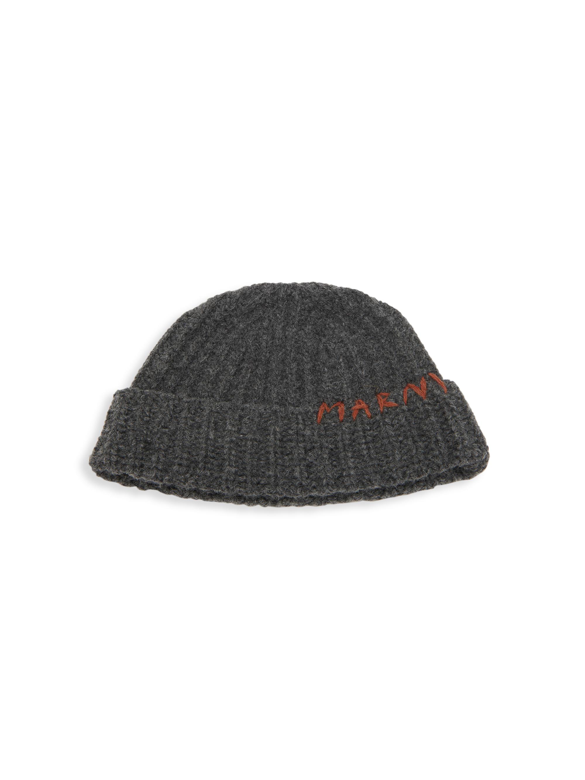 Marni Men's Ribbed Wool Beanie - Granite