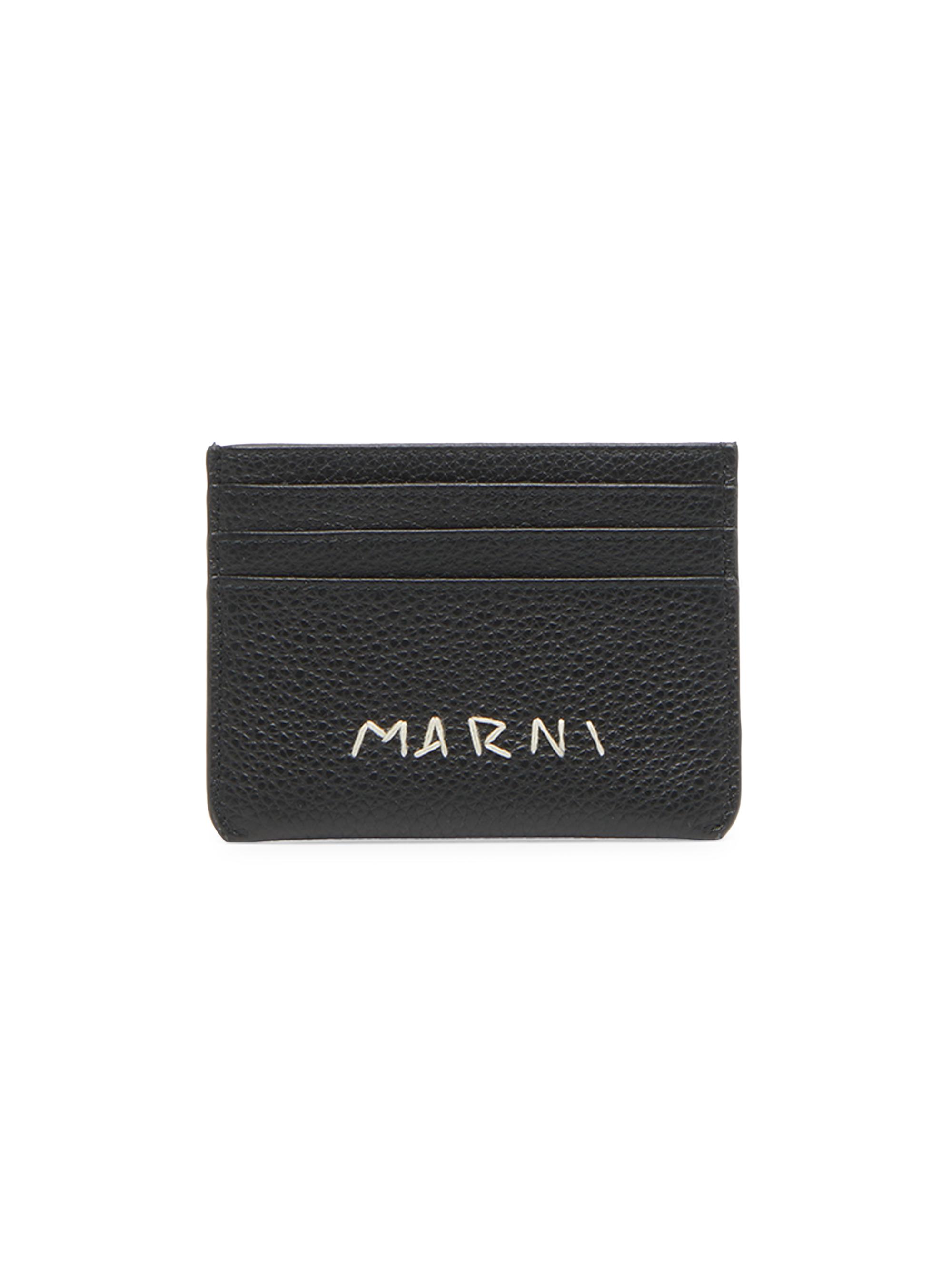 Marni Men's Mending Leather Card Holder - Black