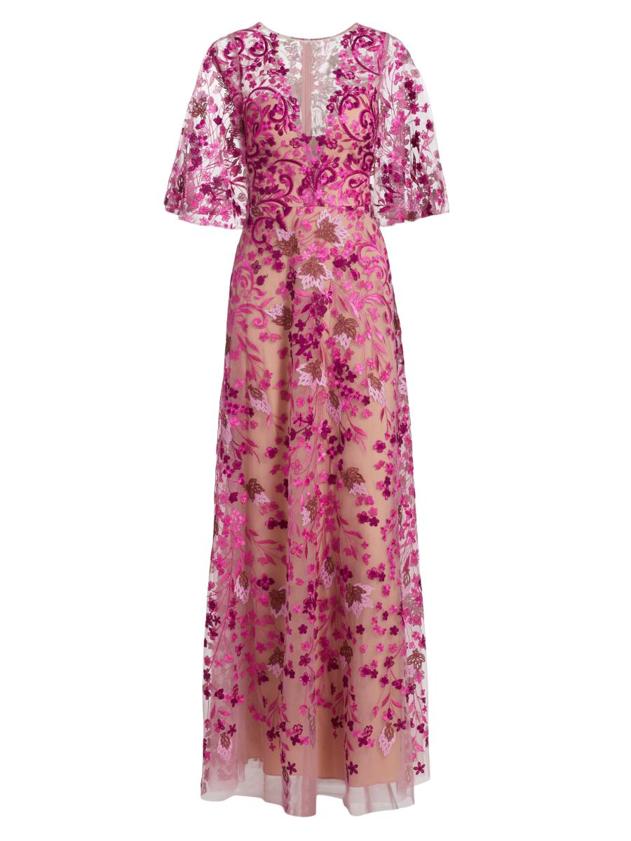 ワンピース MARCHESA NOTTE Marchesa Notte Satin Ruffle One-Shoulder Trumpet Gown | Saks