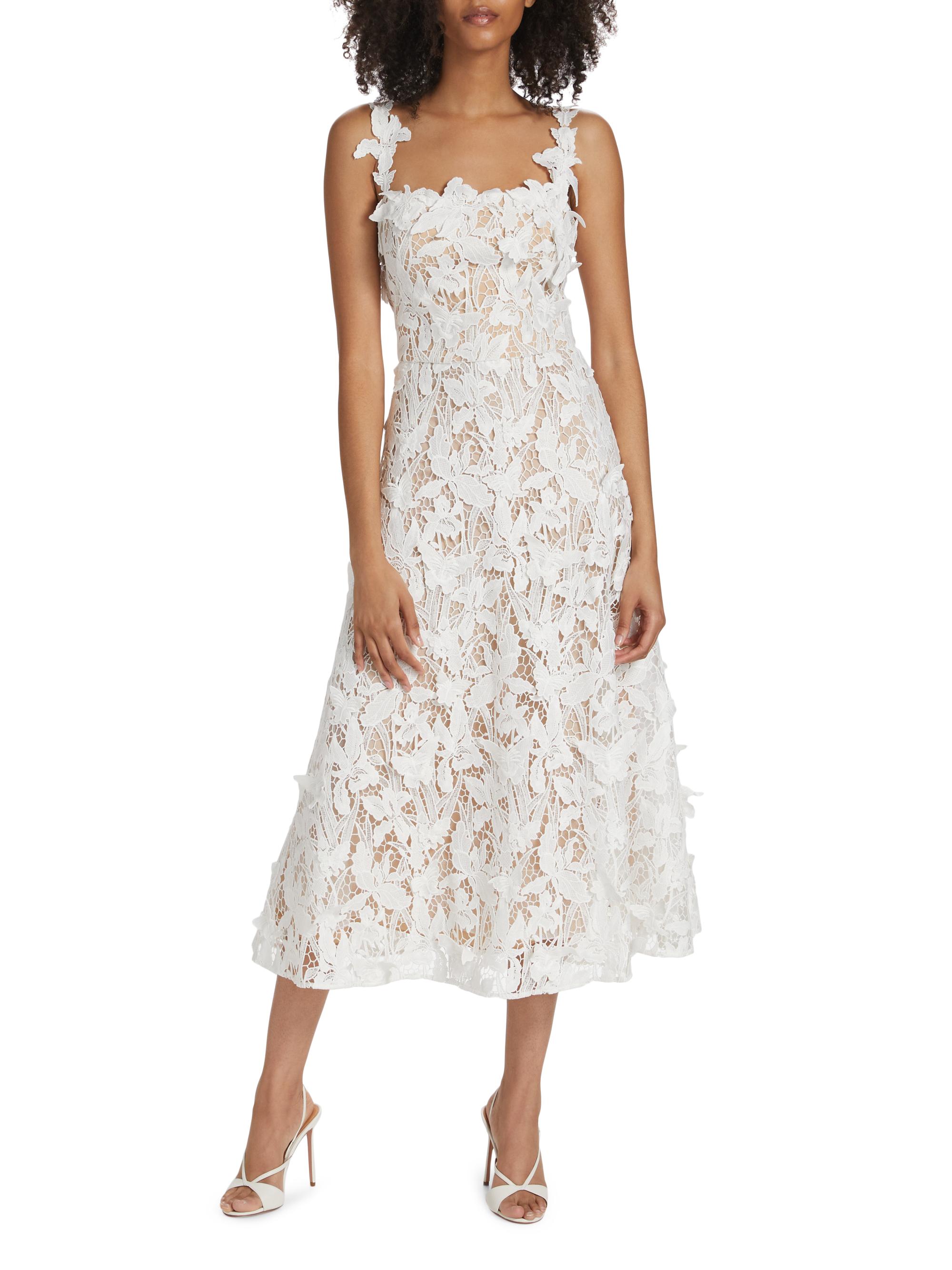 Marchesa Notte Guipure Lace A-Line Dress | Saks Fifth Avenue