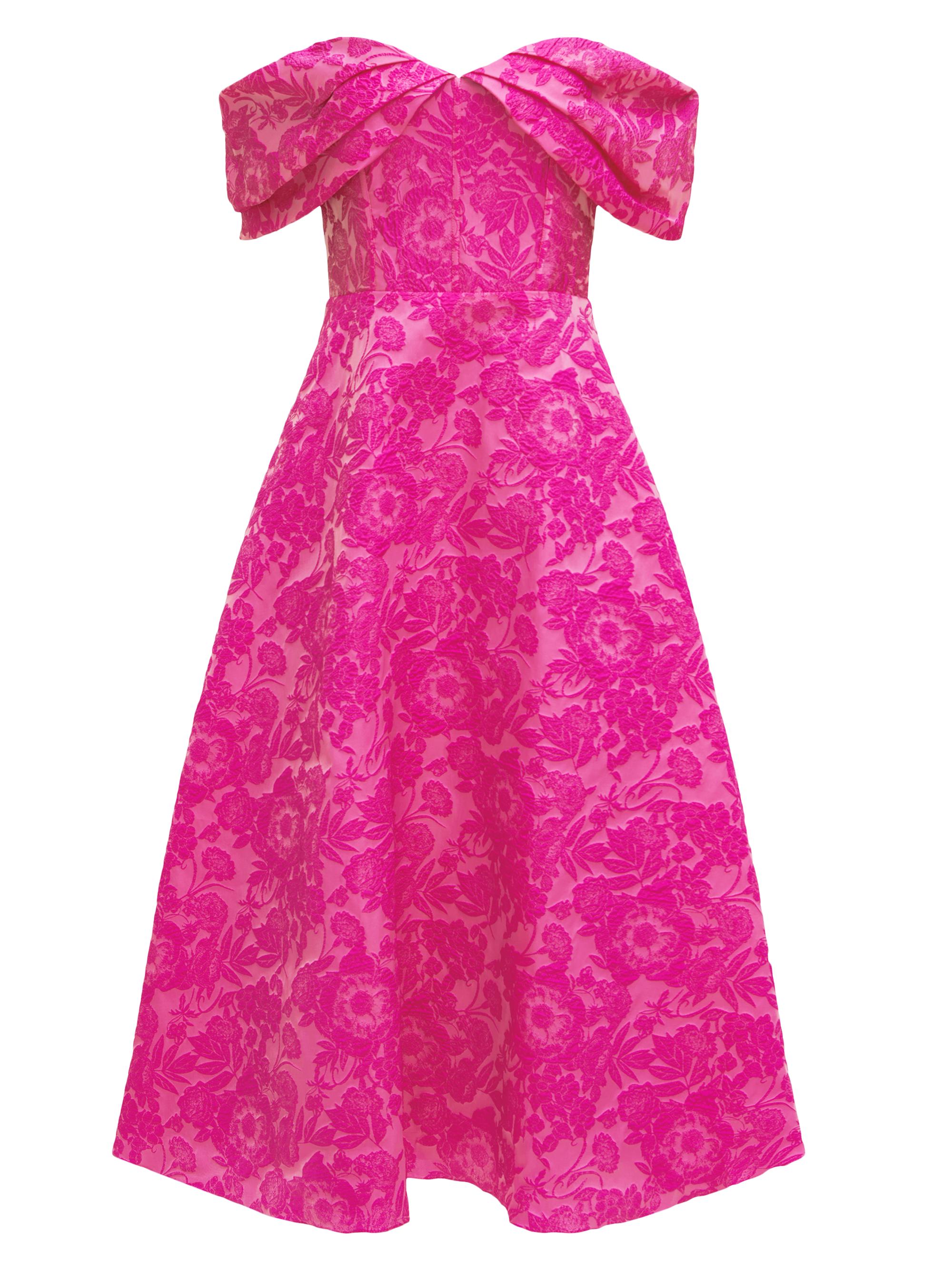 Fiona Cloud Floral Jacquard Midi-Dress