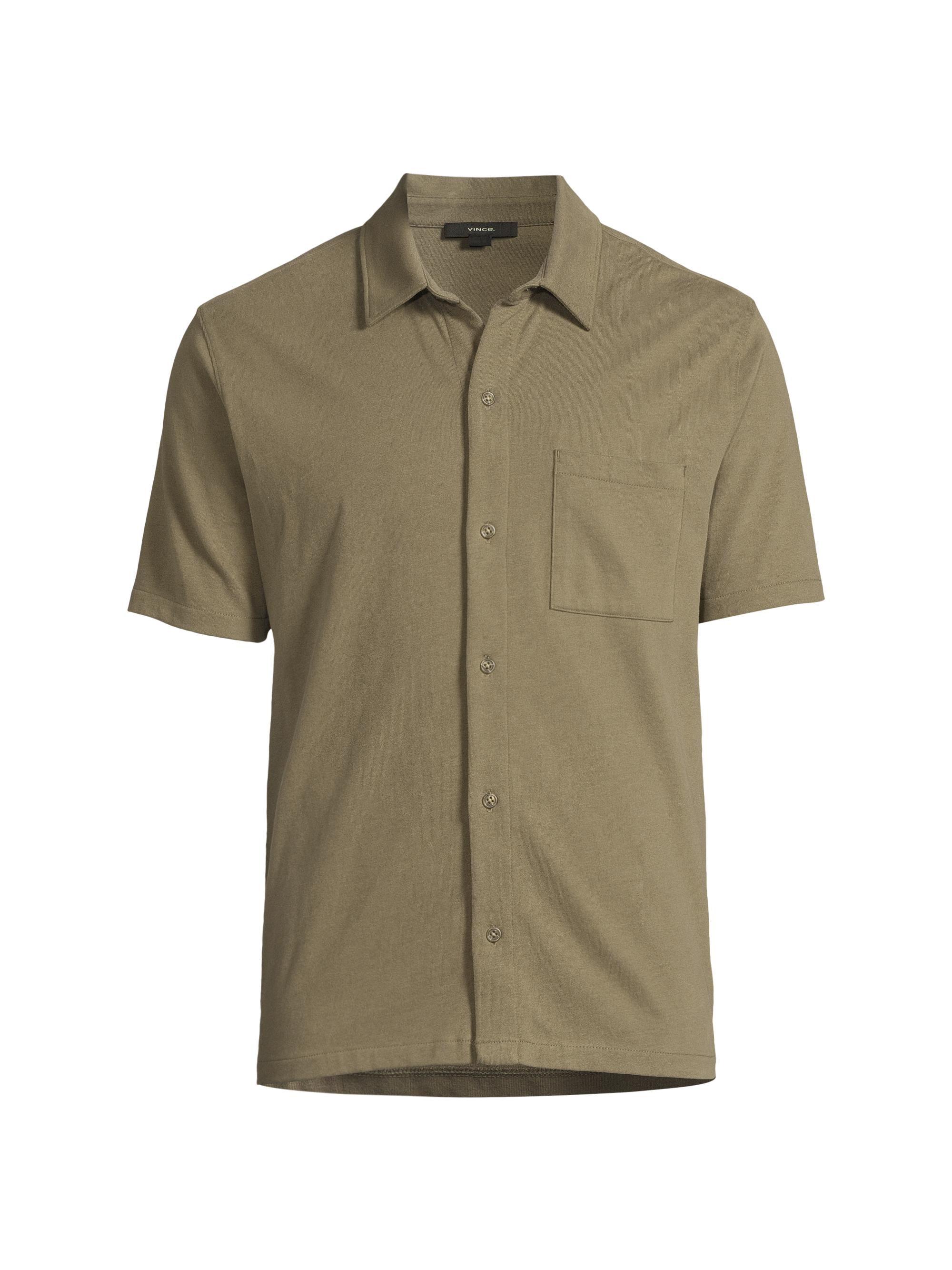 Vince Men's Cotton Button-Front Shirt - Off White