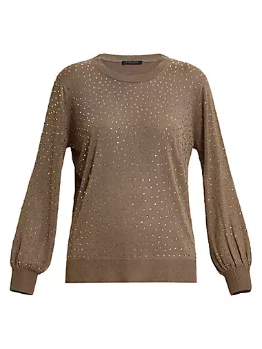 Acqua Rhinestone-Embellished Pullover Sweater