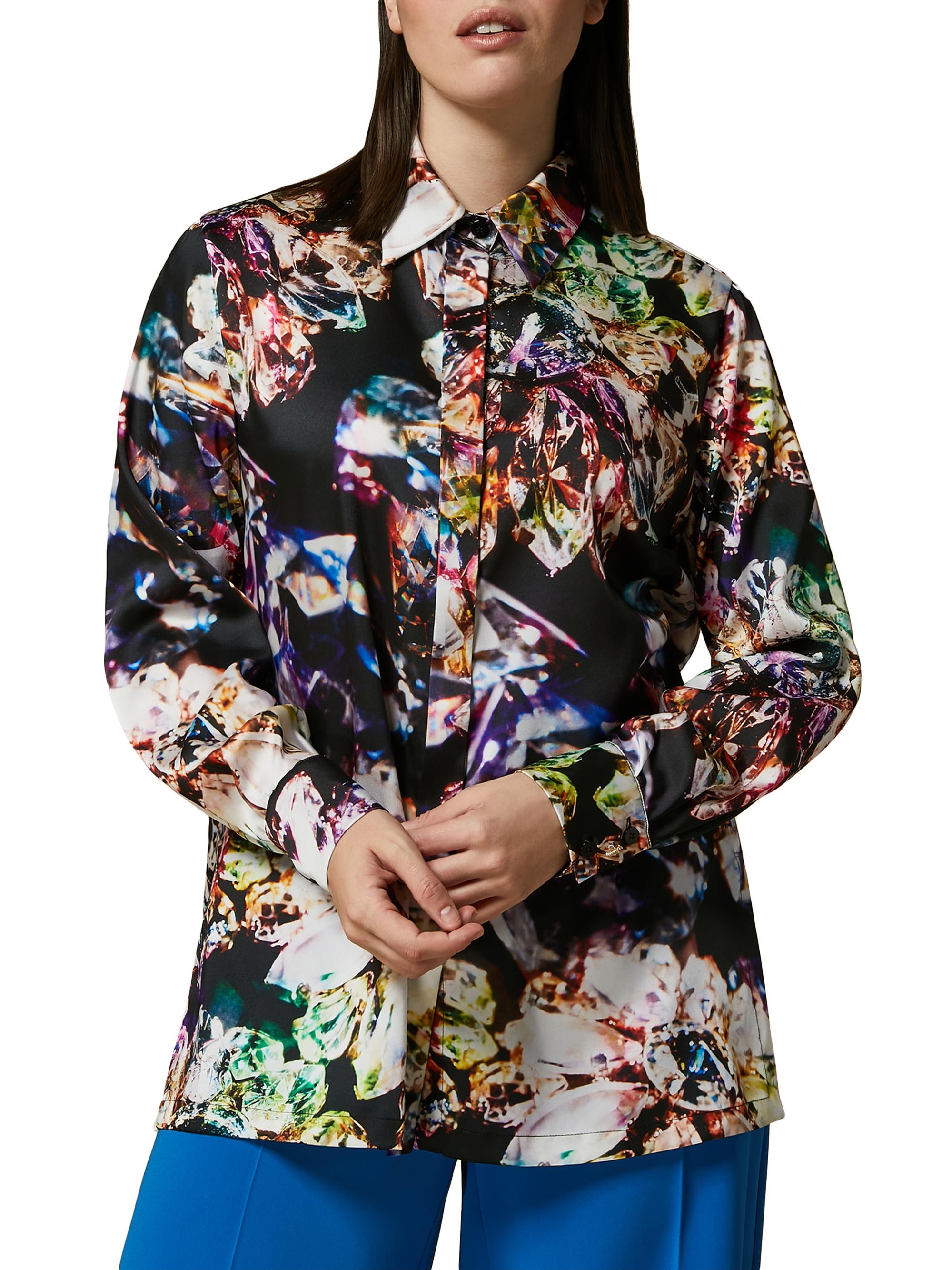 Marina Rinaldi Women's Plus Eccelso Printed Satin Shirt - Black Jewel