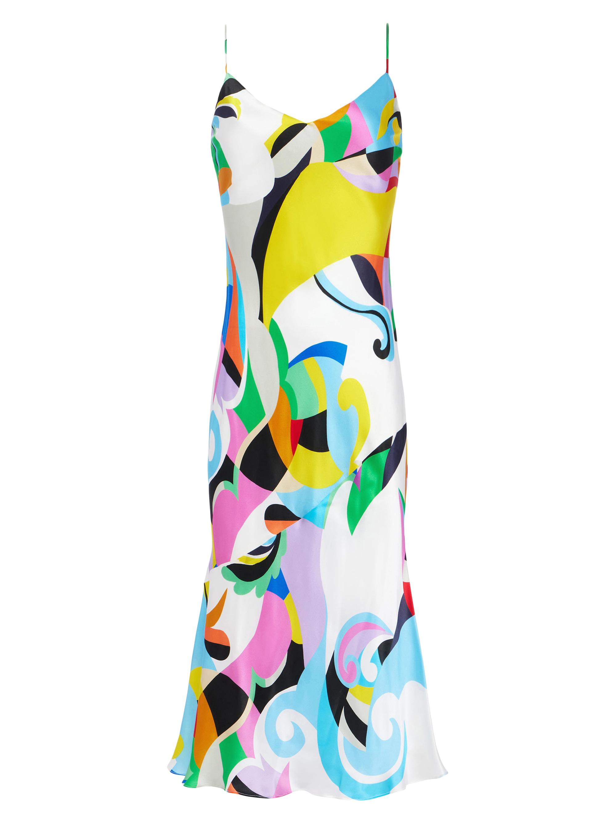L'AGENCE Women's Seridie Kaleidoscope Silk Slip Dress - Multi Kaleidoscope