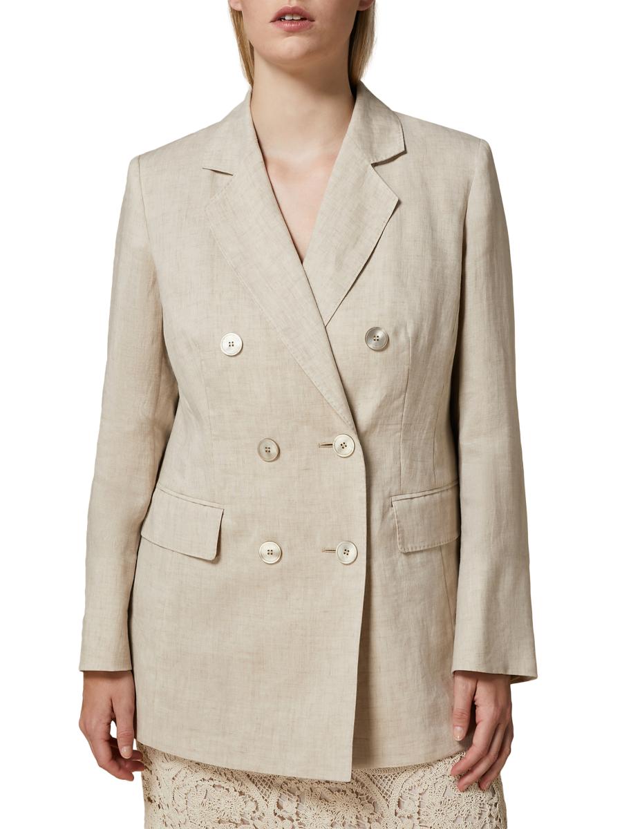 Marina Rinaldi Plus Louvre Linen Jacket | Saks Fifth Avenue