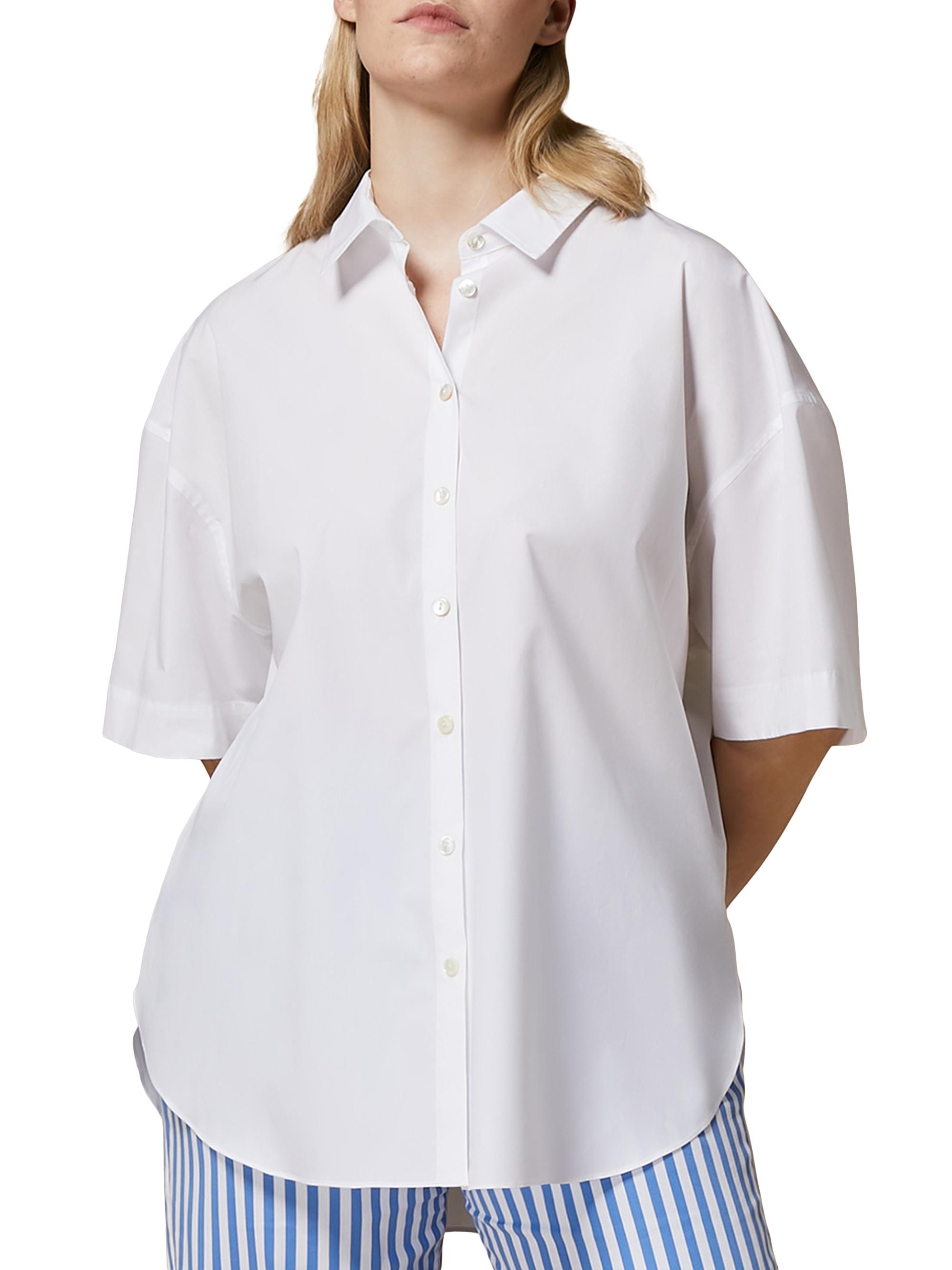 Marina Rinaldi Women's Harry Poplin Elbow-Sleeve Shirt - White