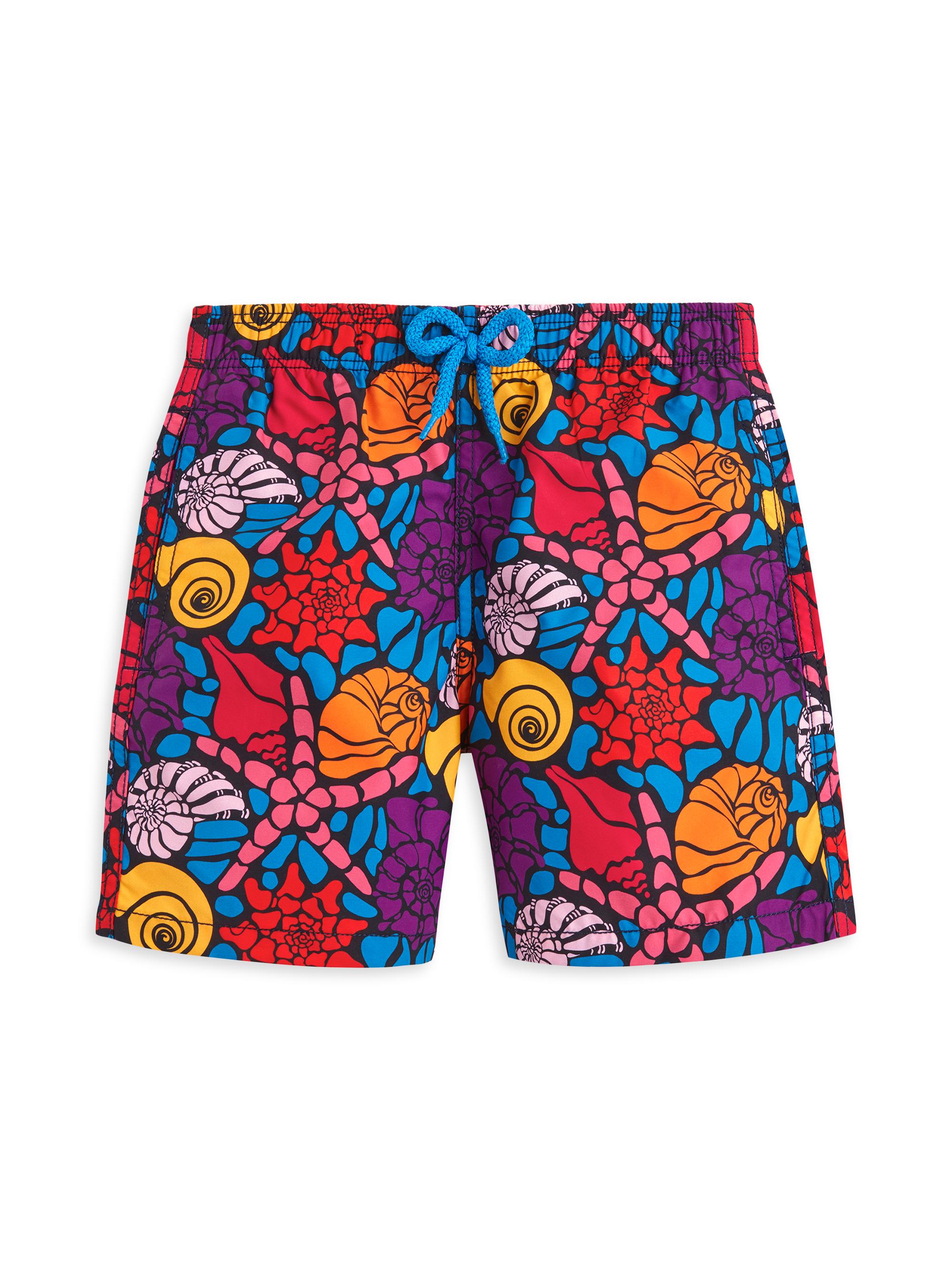 Vilebrequin Little Boy's & Boy's Noumea Seashell Print Swim Shorts - Navy Blue Marine