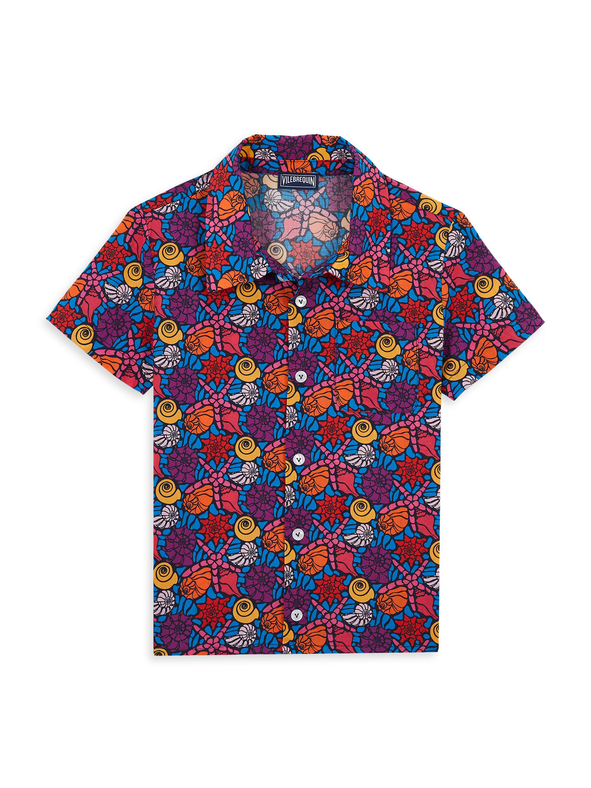 Little Boy's & Boy's Seashell Print Short-Sleeve Shirt