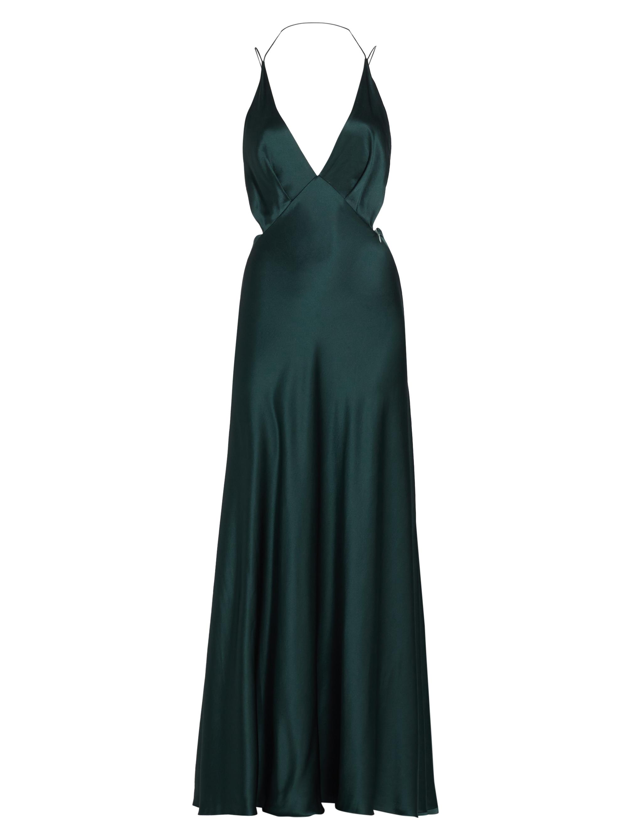 Michael Lo Sordo Women's Alexandra Silk Satin Maxi Dress - Bottle Green