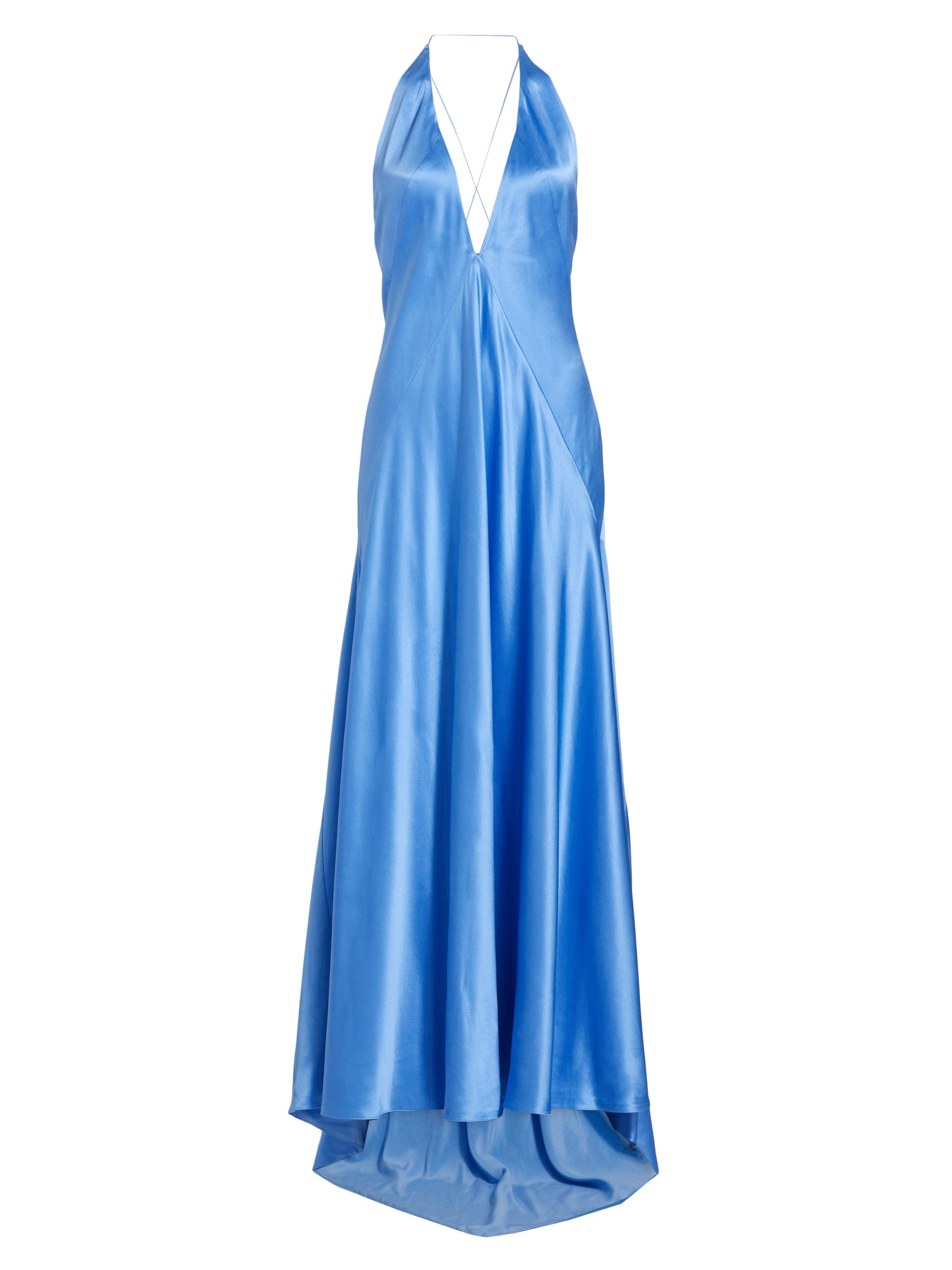 Michael Lo Sordo Women's Alexandra Silk Satin Maxi Dress - Sky Blue