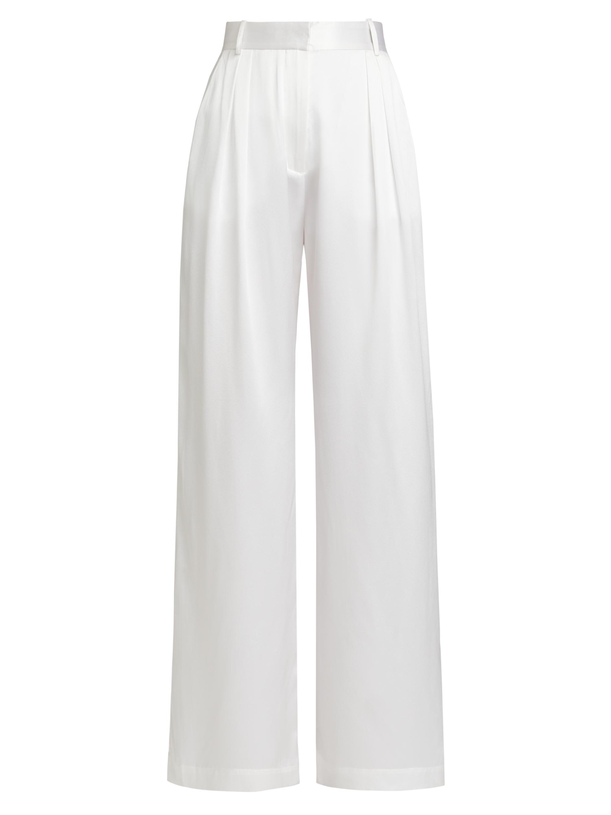 Michael Lo Sordo Women's Relaxed Silk Boy Pants - White
