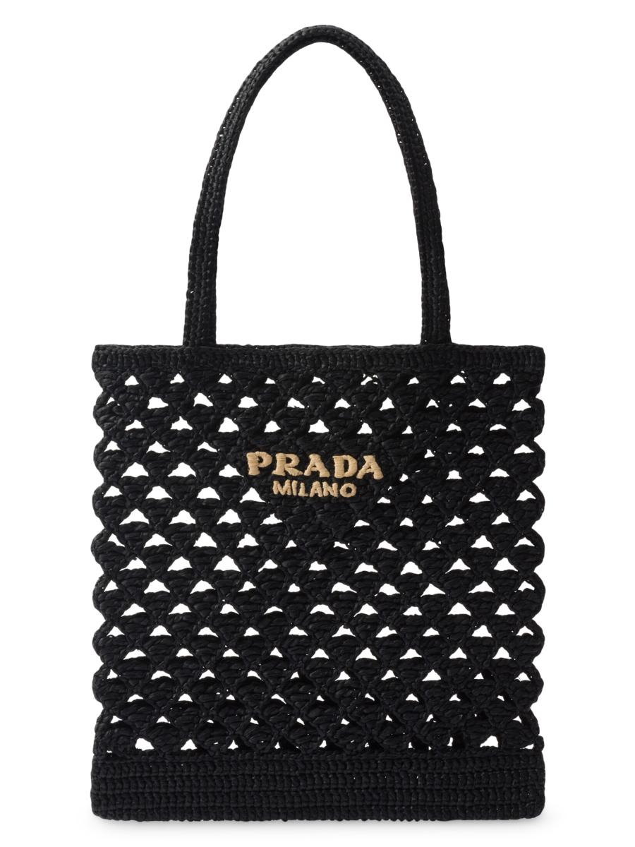 トートバッグ PRADA | Woven fabric crochet tote bag Prada Medium Woven Fabric Crochet Tote Bag | Saks Fifth Avenue
