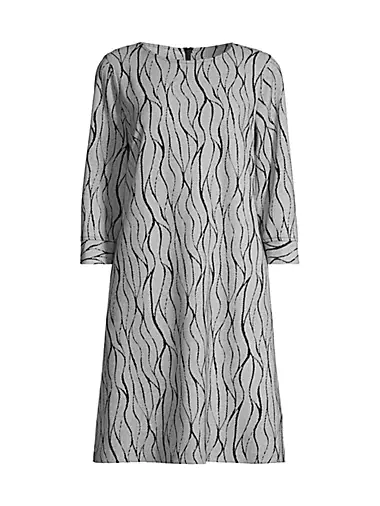 Geometric Knit Knee-Length Dress