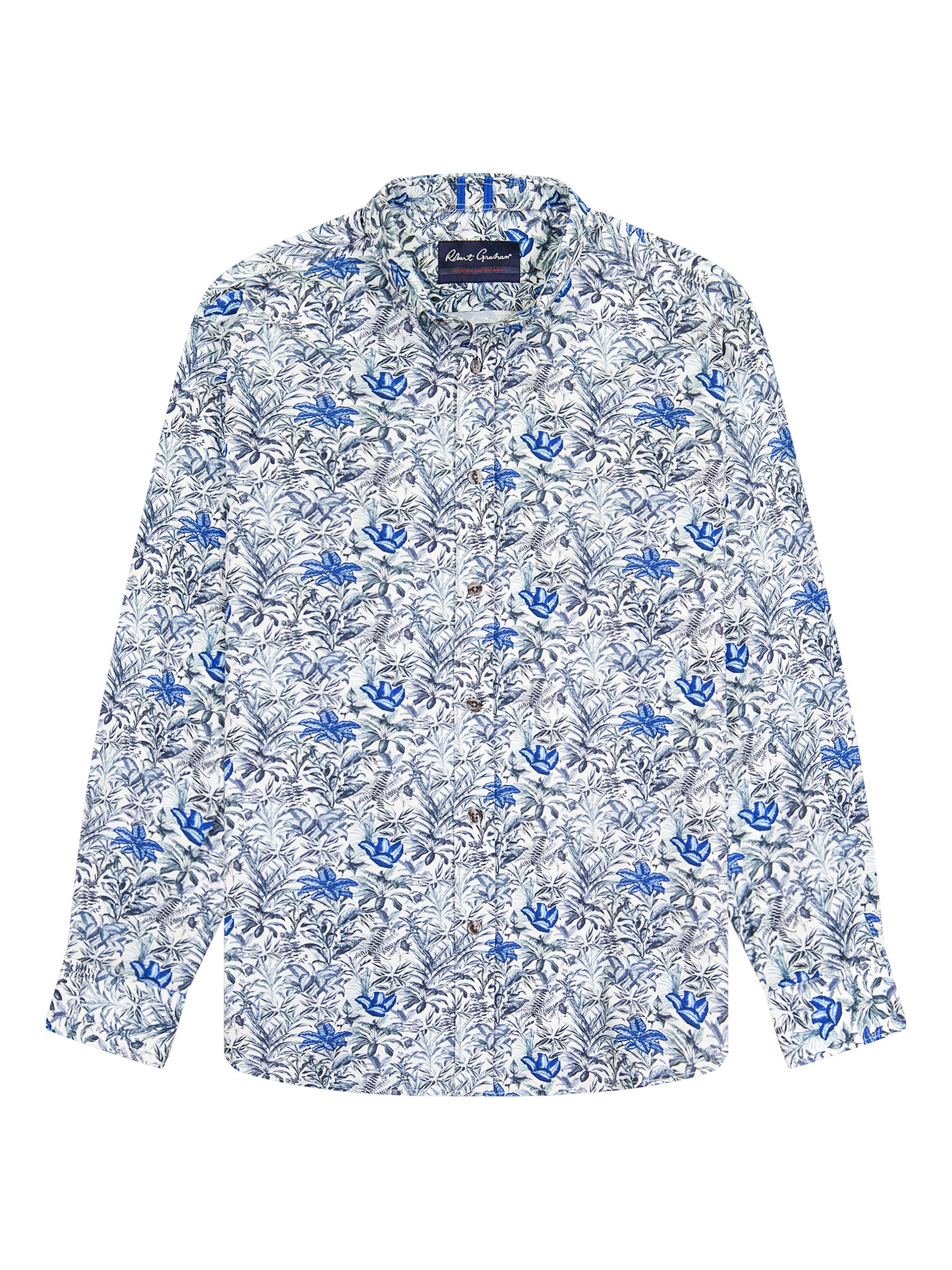 Robert Graham Men's Leif Knit Button-Up Shirt - Blue