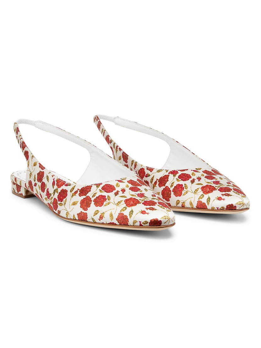 Shop Manolo Blahnik Sawra Floral Slingback Flats | Saks Shop Manolo Blahnik Sawra Floral Slingback Flats | Saks