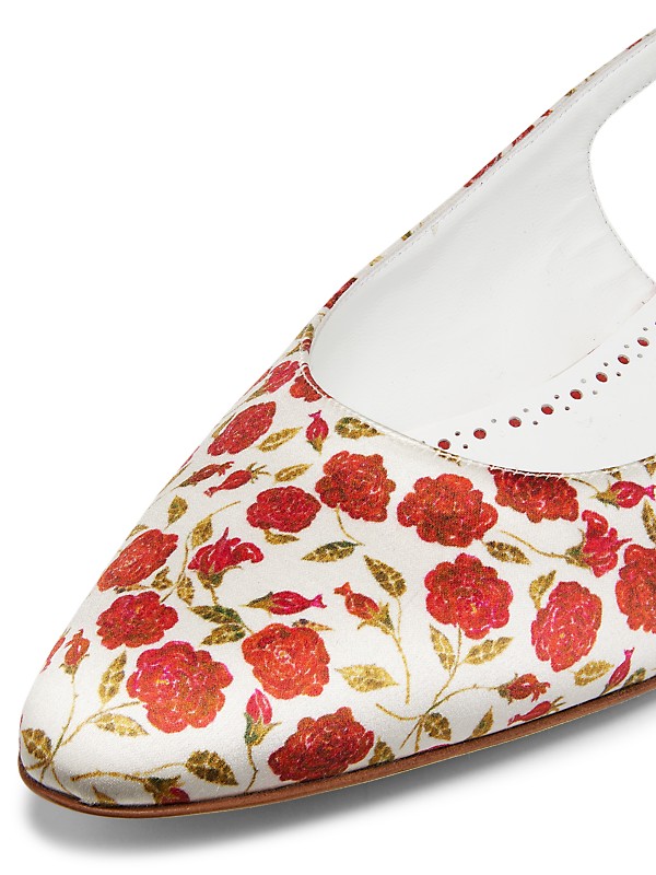 Shop Manolo Blahnik Sawra Floral Slingback Flats | Saks Shop Manolo Blahnik Sawra Floral Slingback Flats | Saks