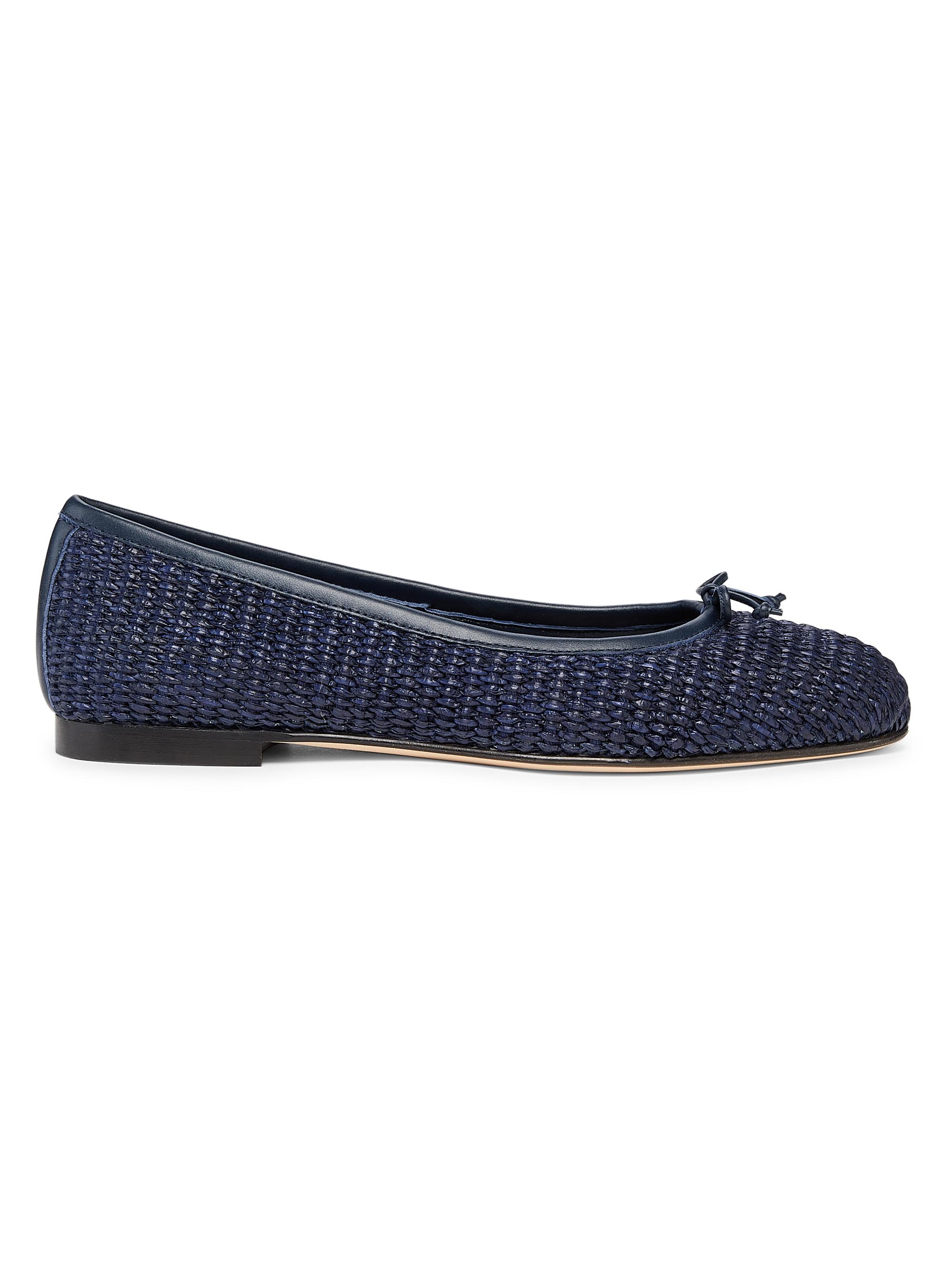 Manolo Blahnik Women's Veralli Woven Ballet Flats - Navy