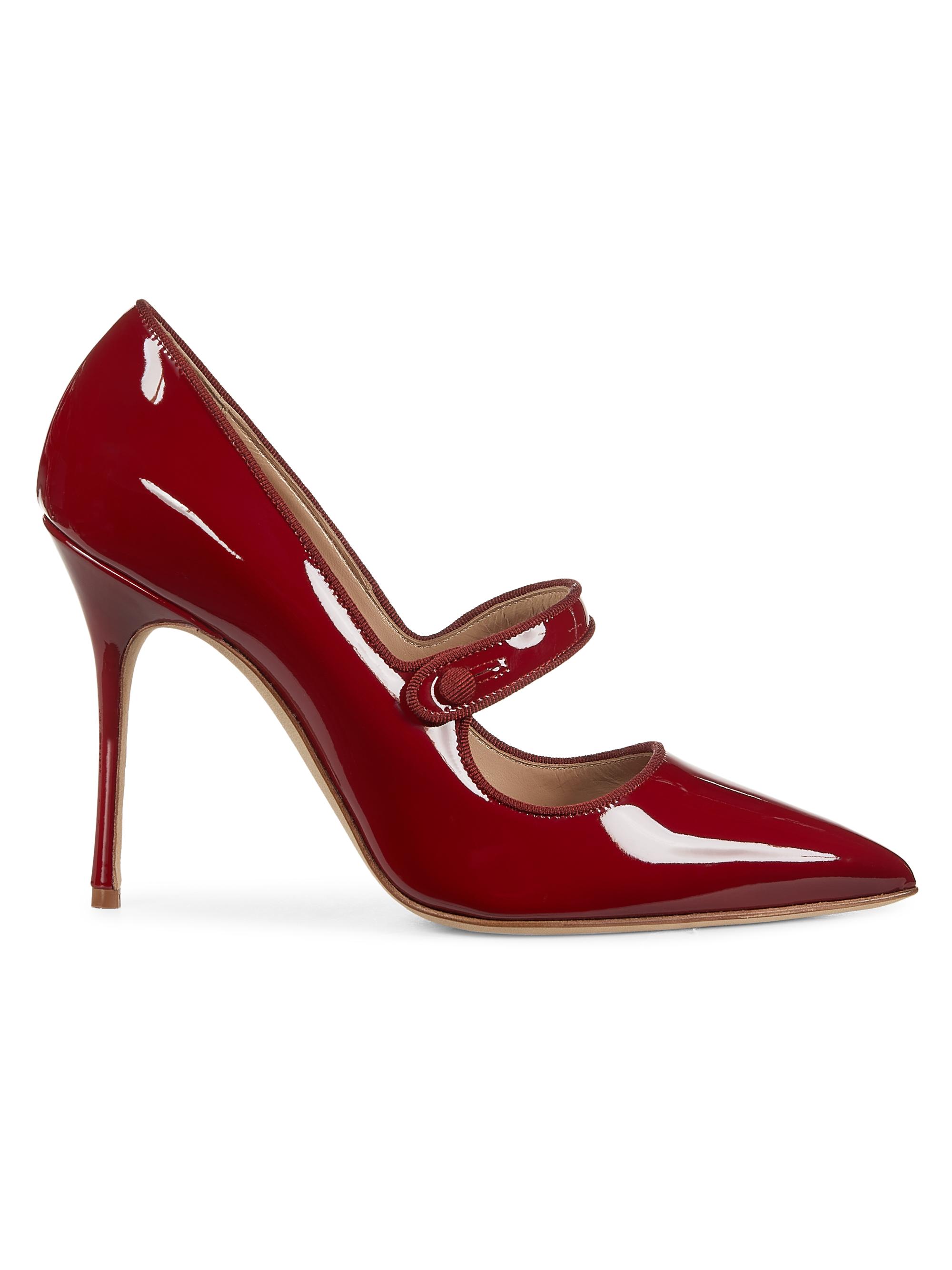 Manolo Blahnik CampariNew 105MM Patent Leather Mary Jane