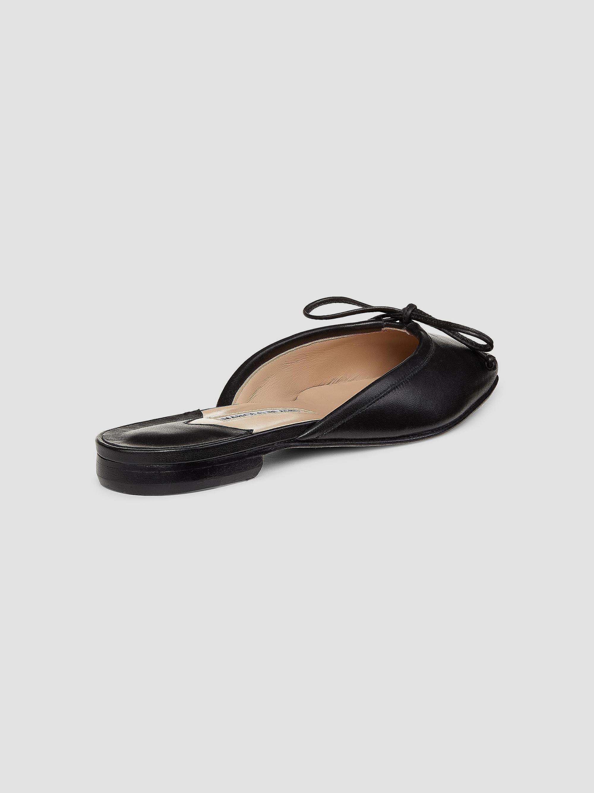 Manolo Blahnik Ballerimu Bow-Detailed Leather Flat Mules | Saks