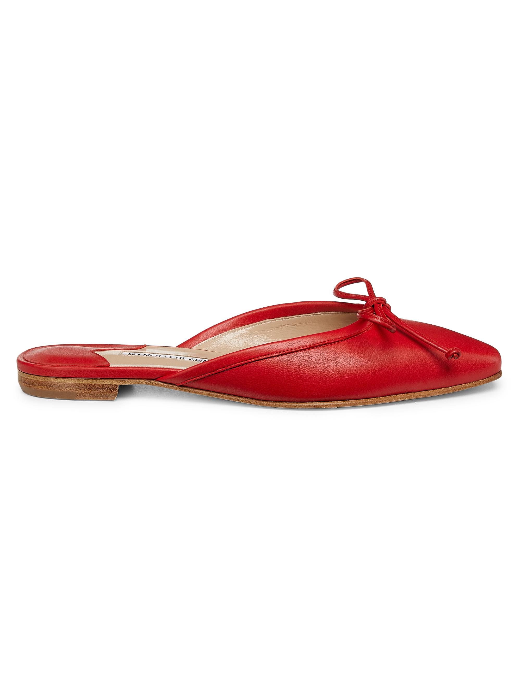 Manolo Blahnik Leather Ballerina Mules | Saks Fifth Avenue