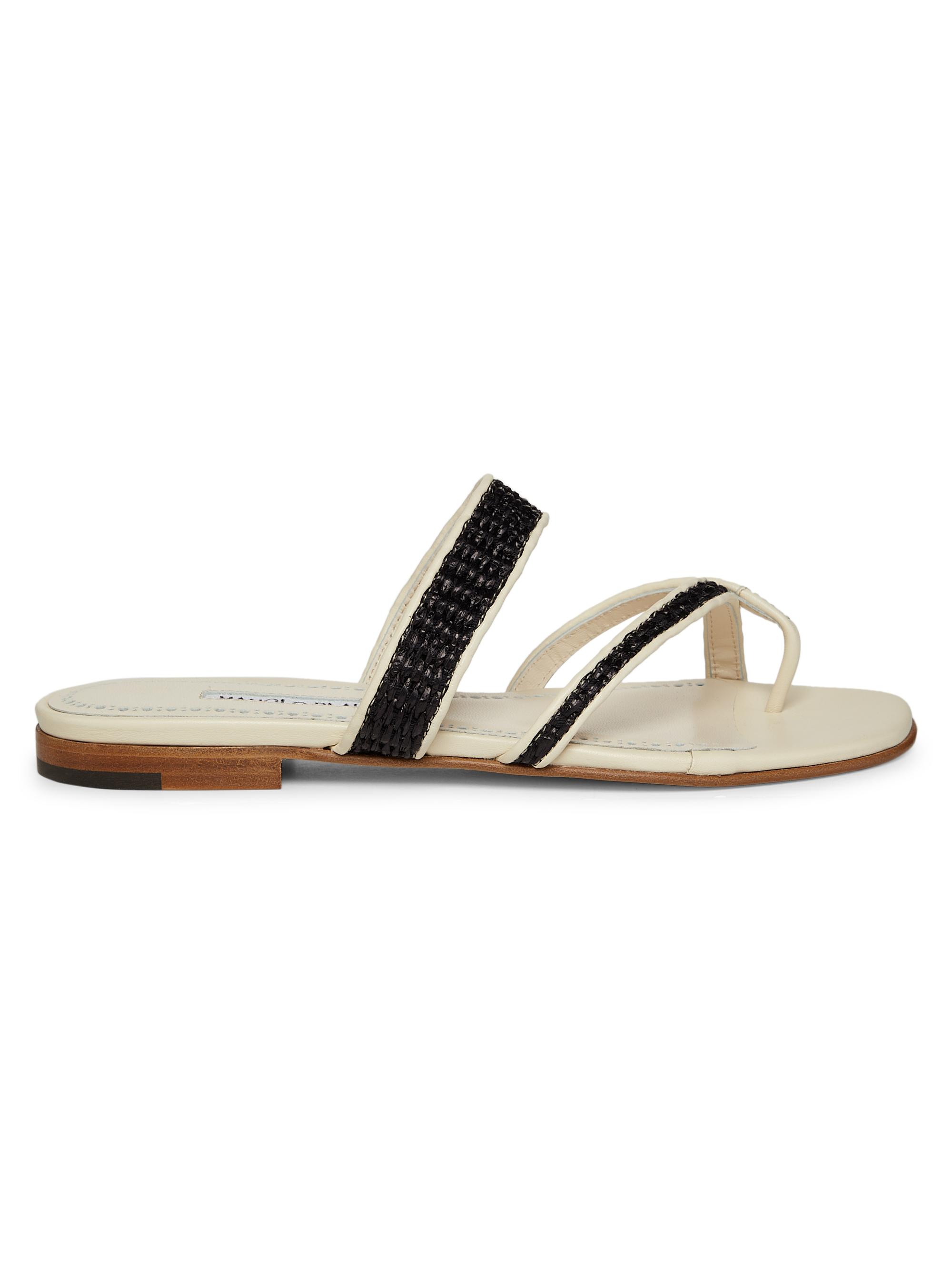 Manolo Blahnik Susara Leather Sandals | Saks Fifth Avenue