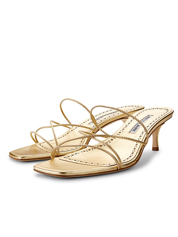 Shop Manolo Blahnik Ninfemu 50MM Leather Sandals | Saks Shop Manolo Blahnik Ninfemu 50MM Leather Sandals | Saks